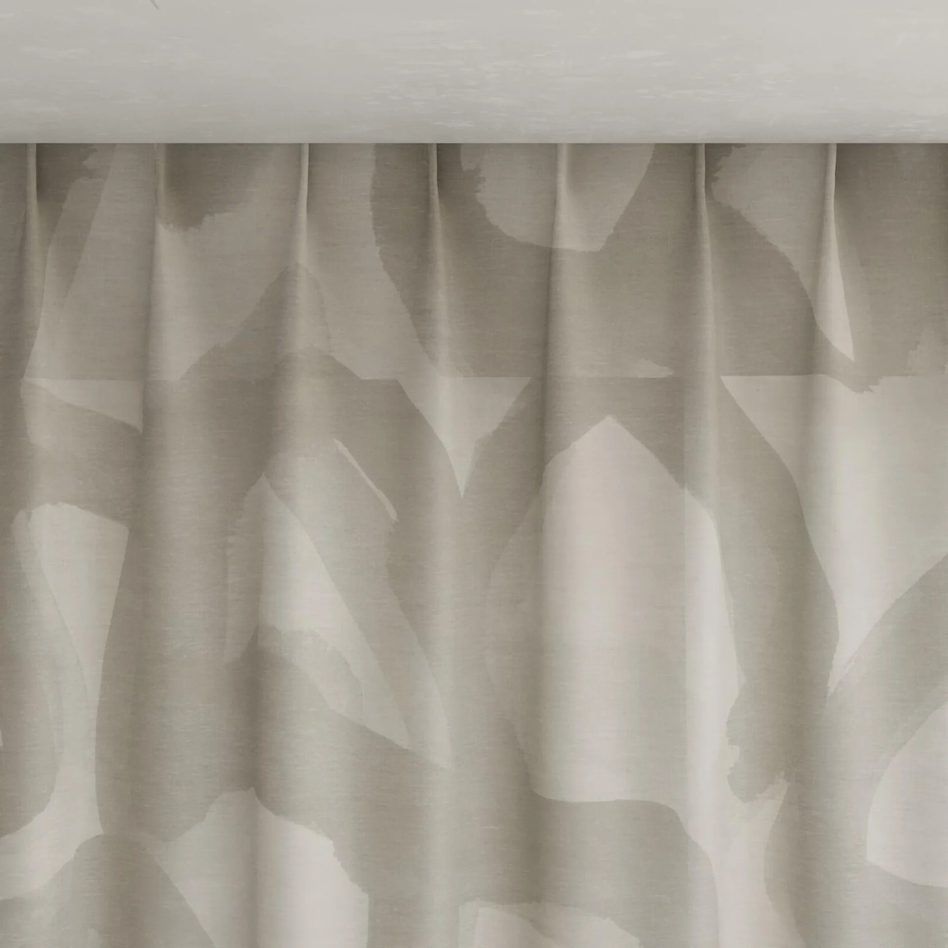 Top view of Abstraction Smoke, pinch pleat