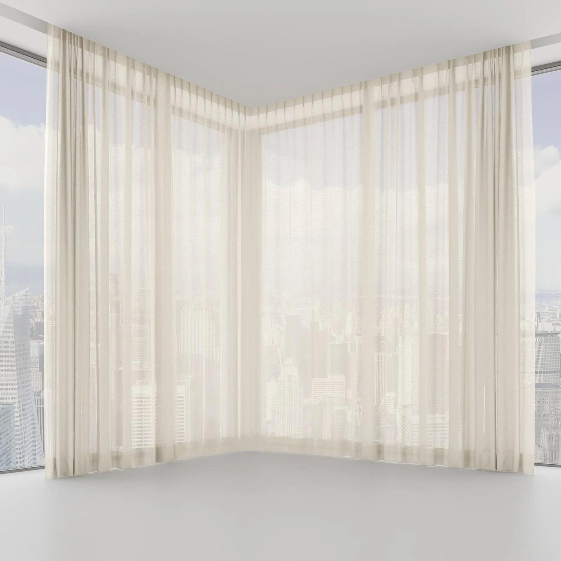 Front view of Kyoto Linen, on hidden rail