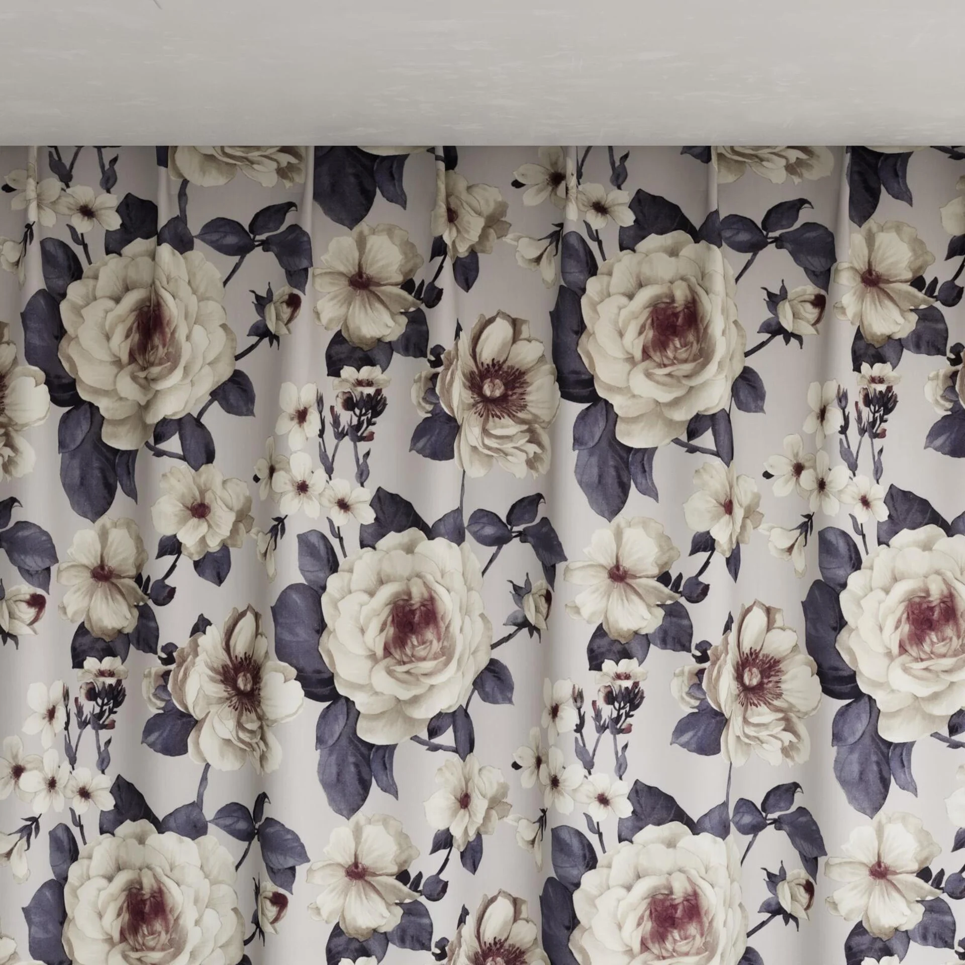Top view of Miriam French Earl Grey, pinch pleat