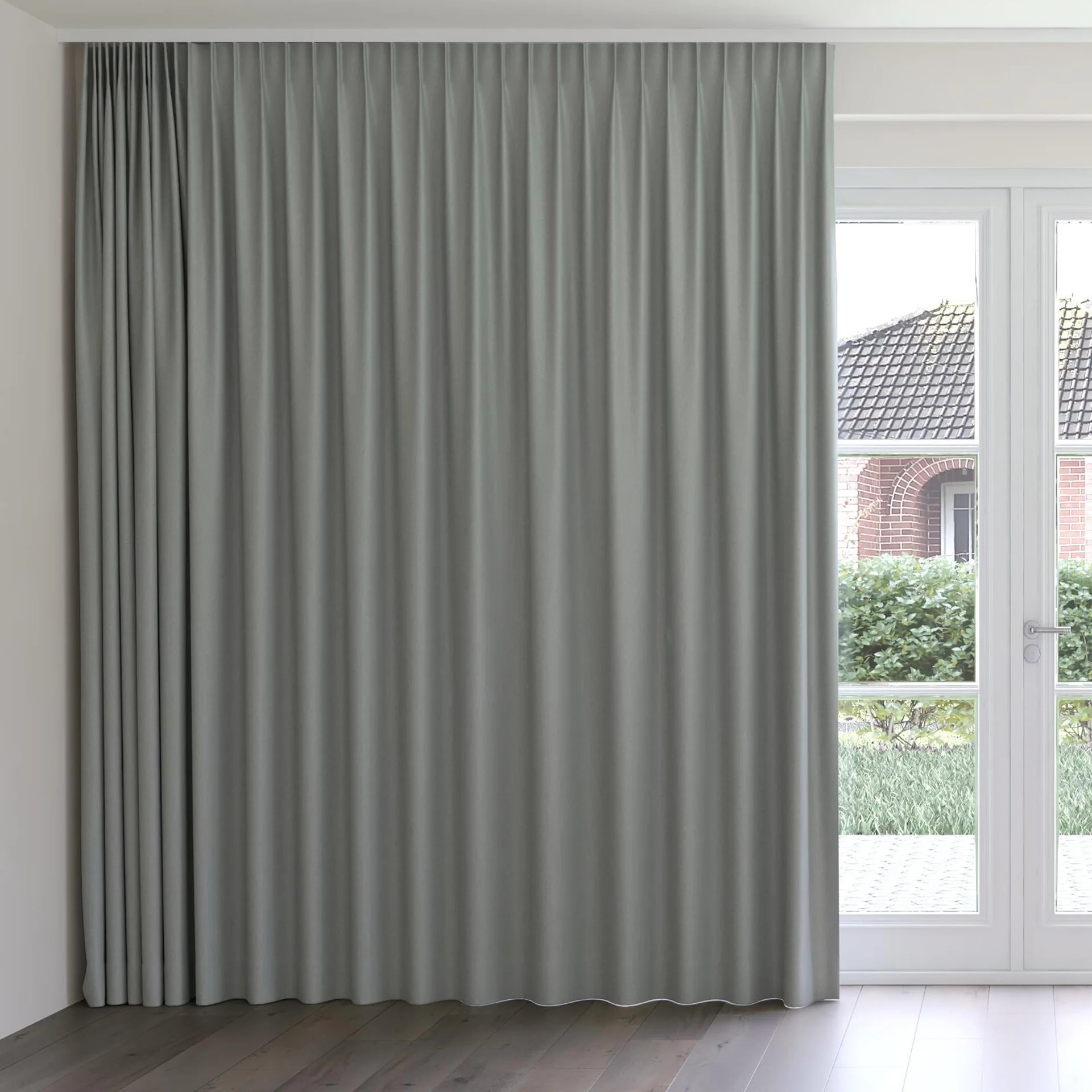 Front view of Infinite Sage, on curtain rail
