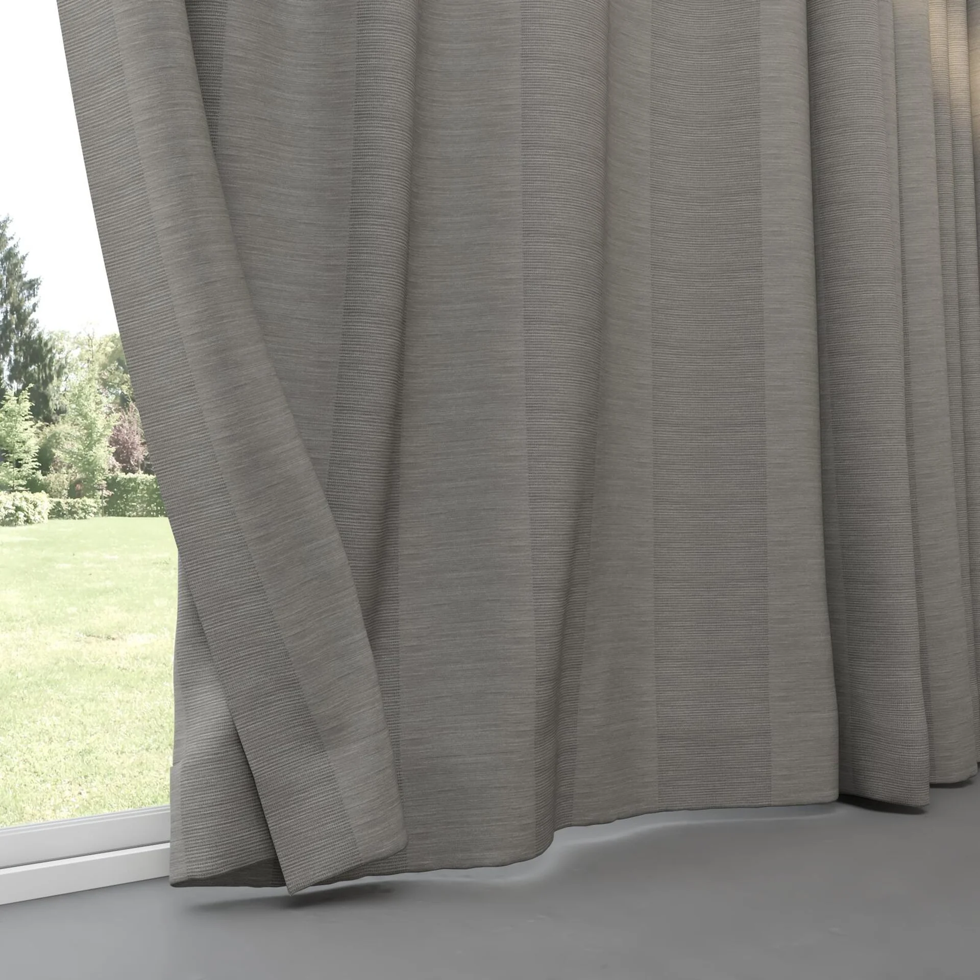 Bottom view of Borneo Uncoated Riverstone, pinch pleat