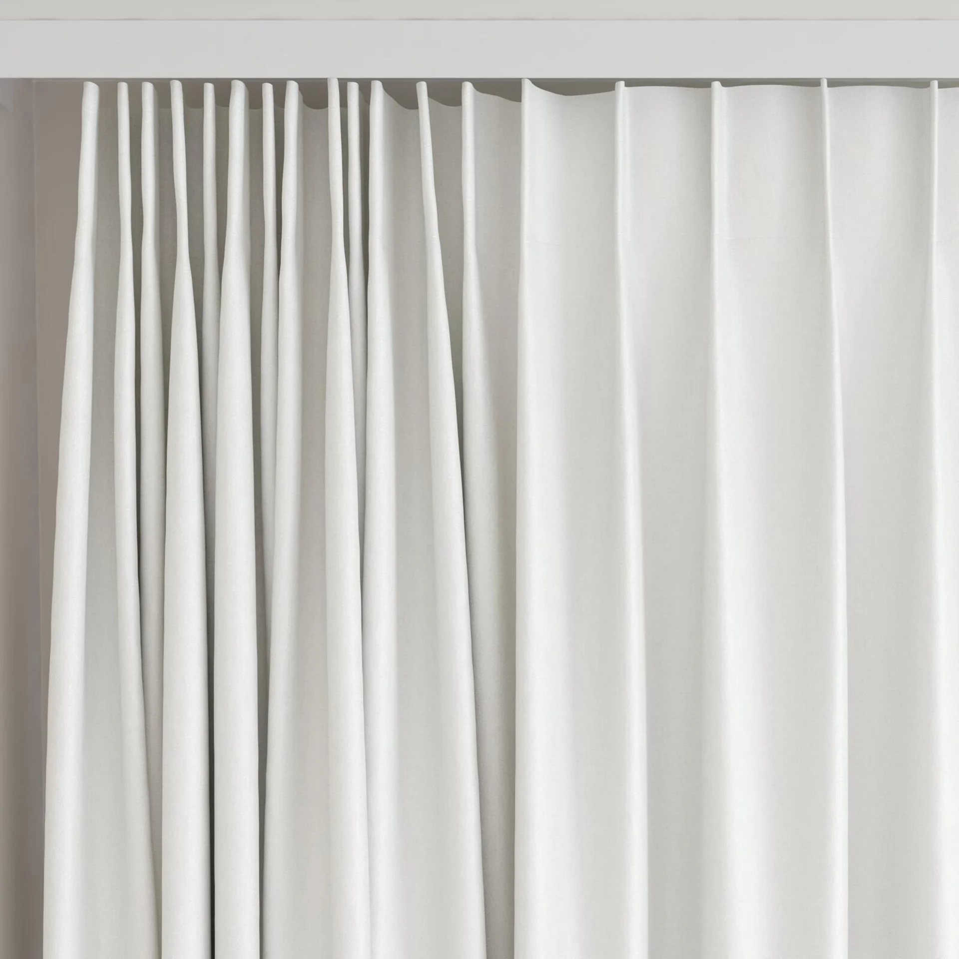 Top view of Heron Whitewash, on curtain rail