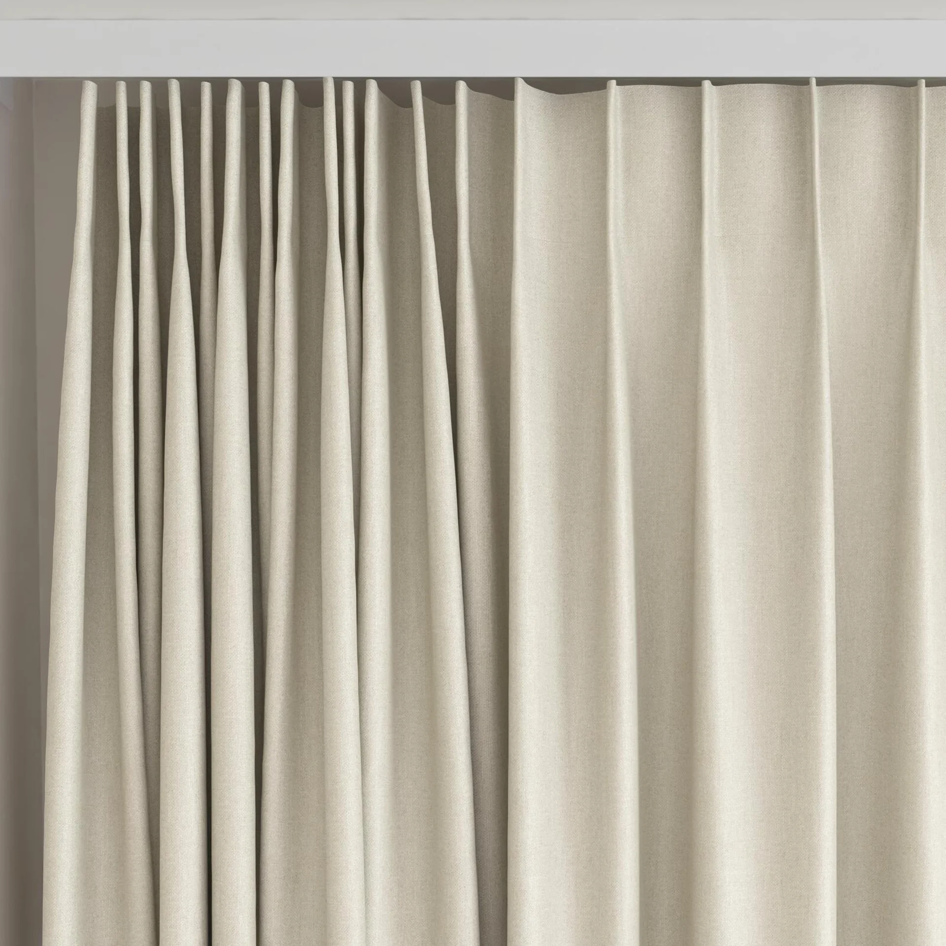 Top view of Excel Champagne, on curtain rail