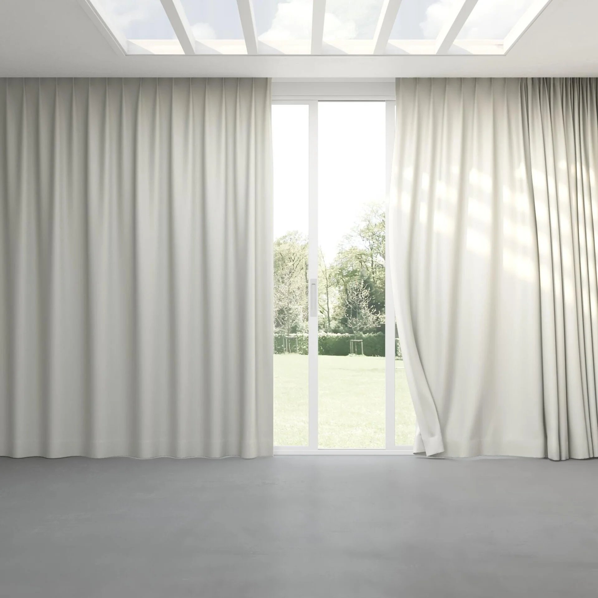 Full view of Retreat II Shell, pinch pleat