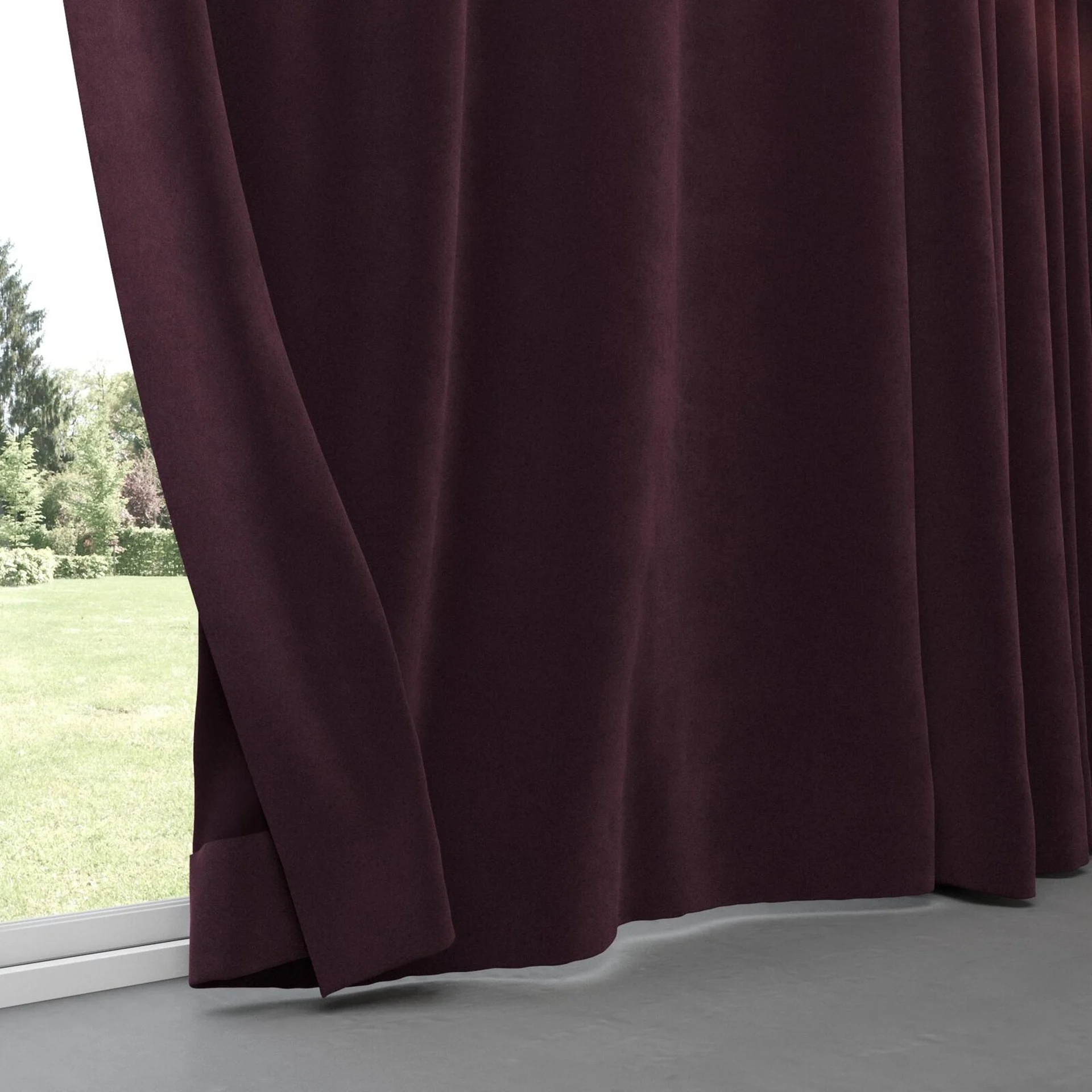 Bottom view of Vienna Mahogany, pinch pleat