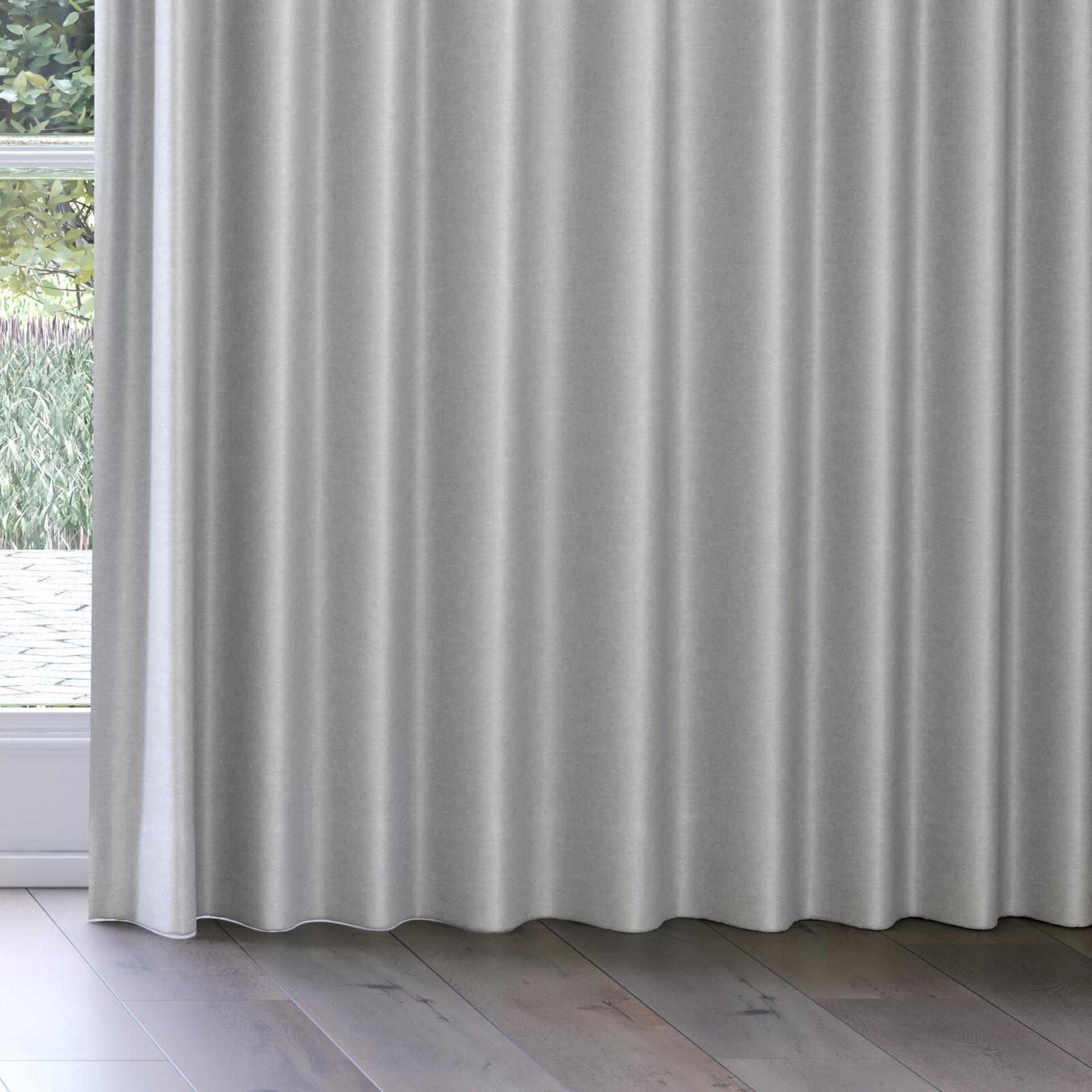 Bottom view of Provence Silver, on curtain rail