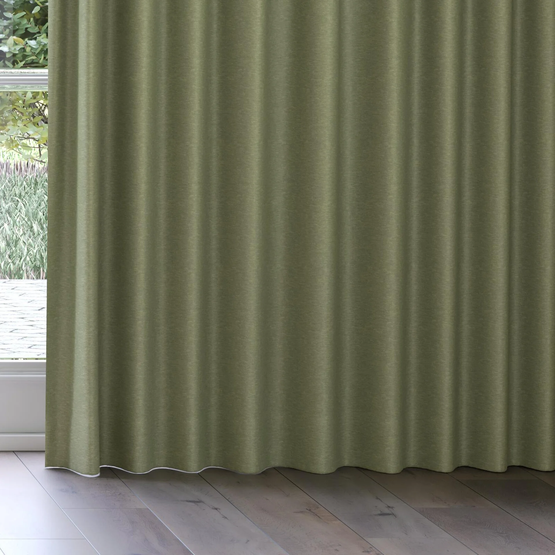 Bottom view of Colourwash Eco Hedge, on curtain rail