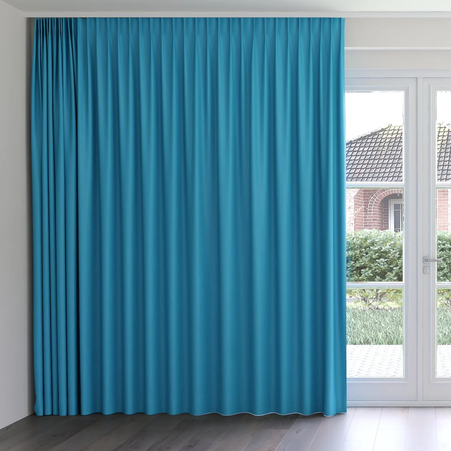 Front view of Ultra Dim Scuba, on curtain rail