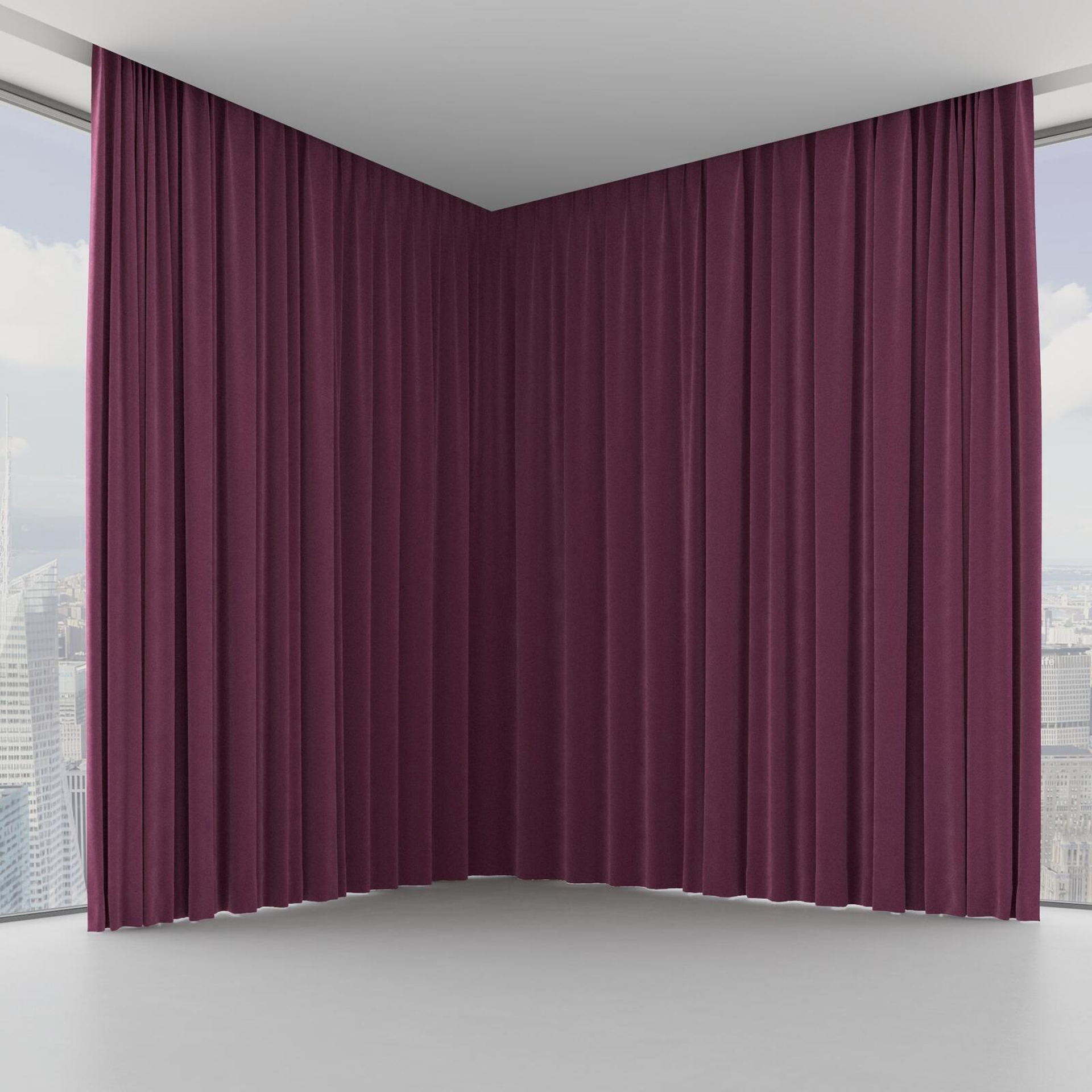 Front view of Moon Aubergine, on hidden rail