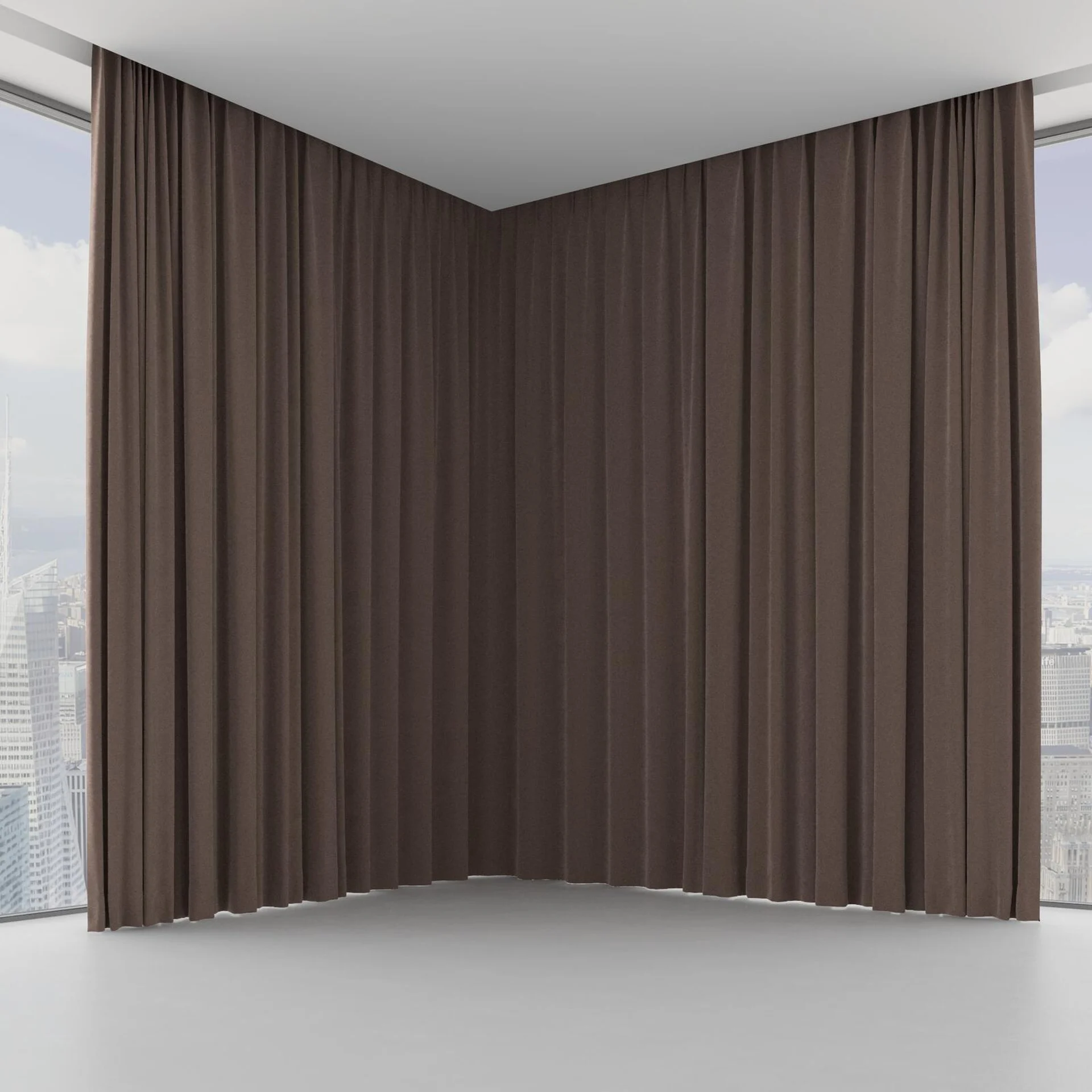 Front view of Moon Chocolate, on hidden rail