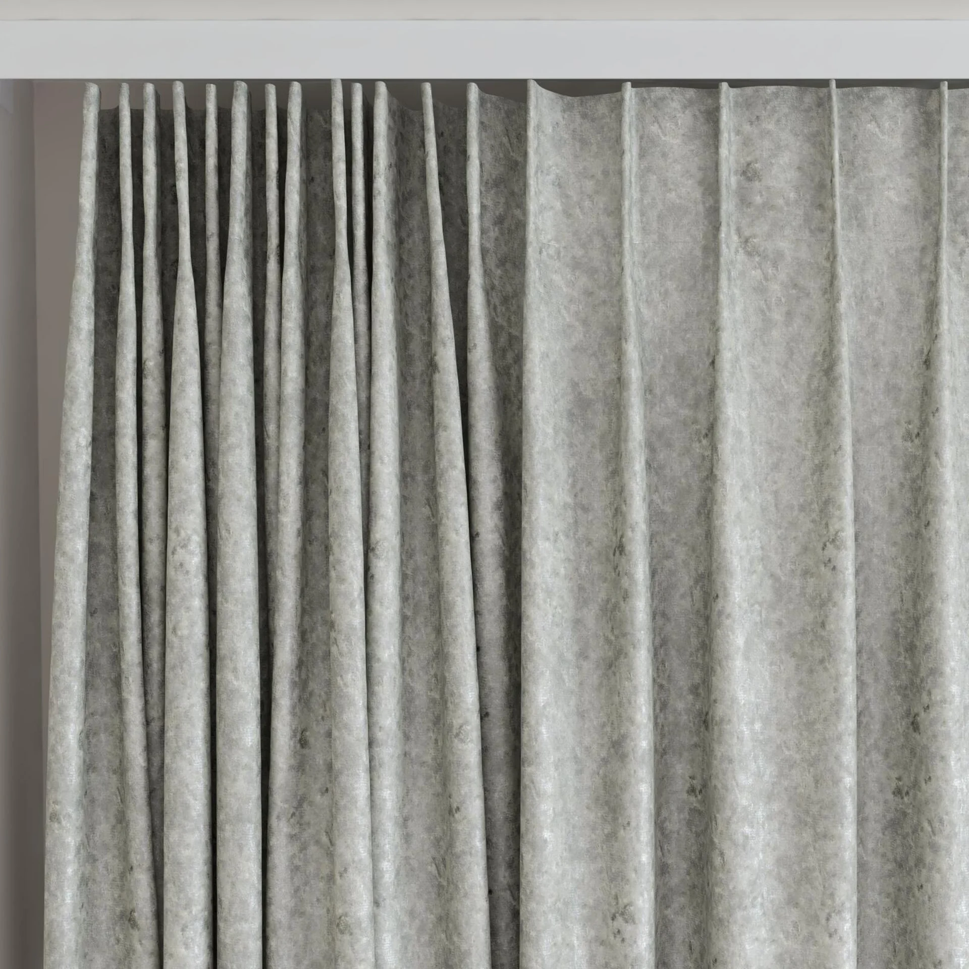 Top view of Opera Mouse, on curtain rail