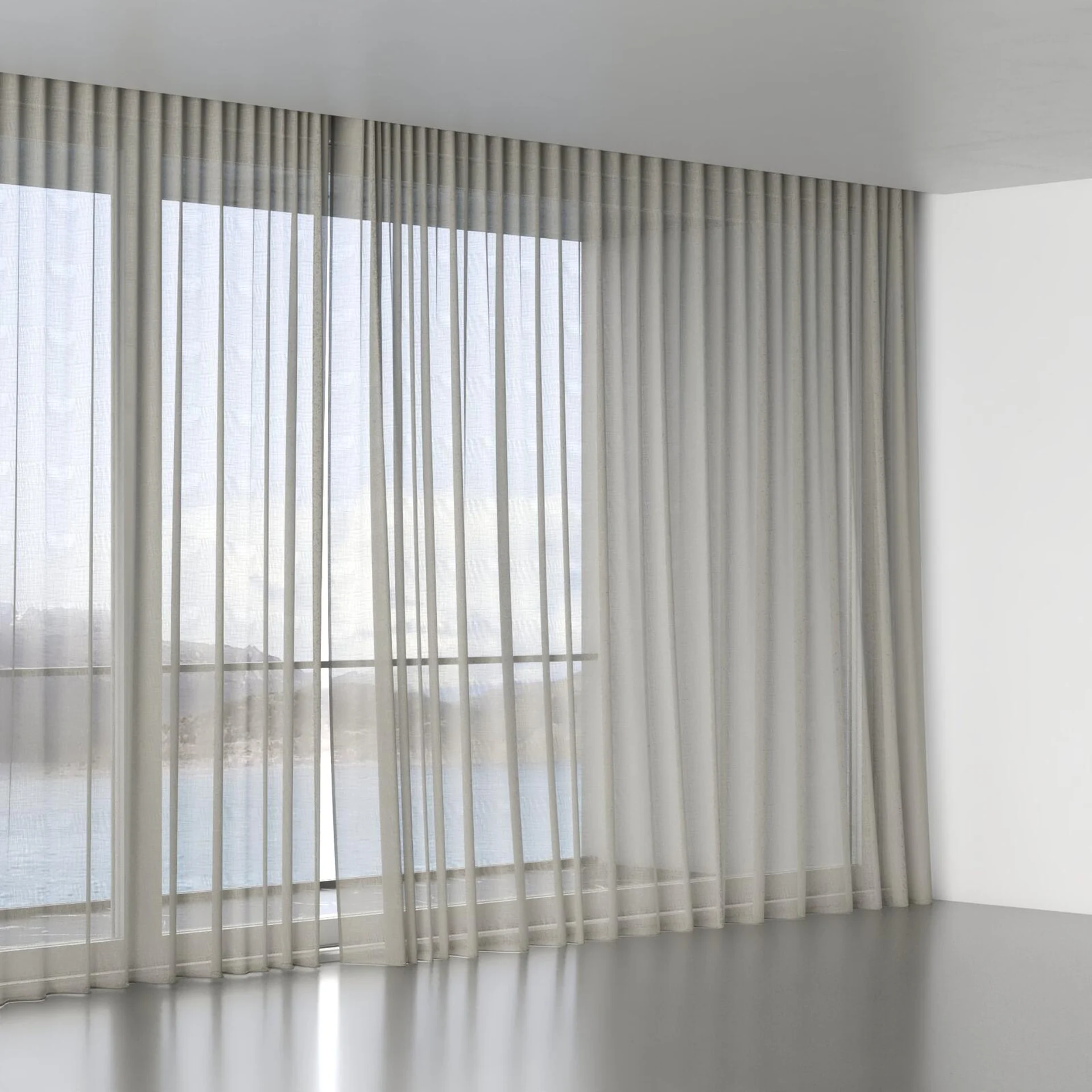 Full view of Uno Fresco, wave pleat