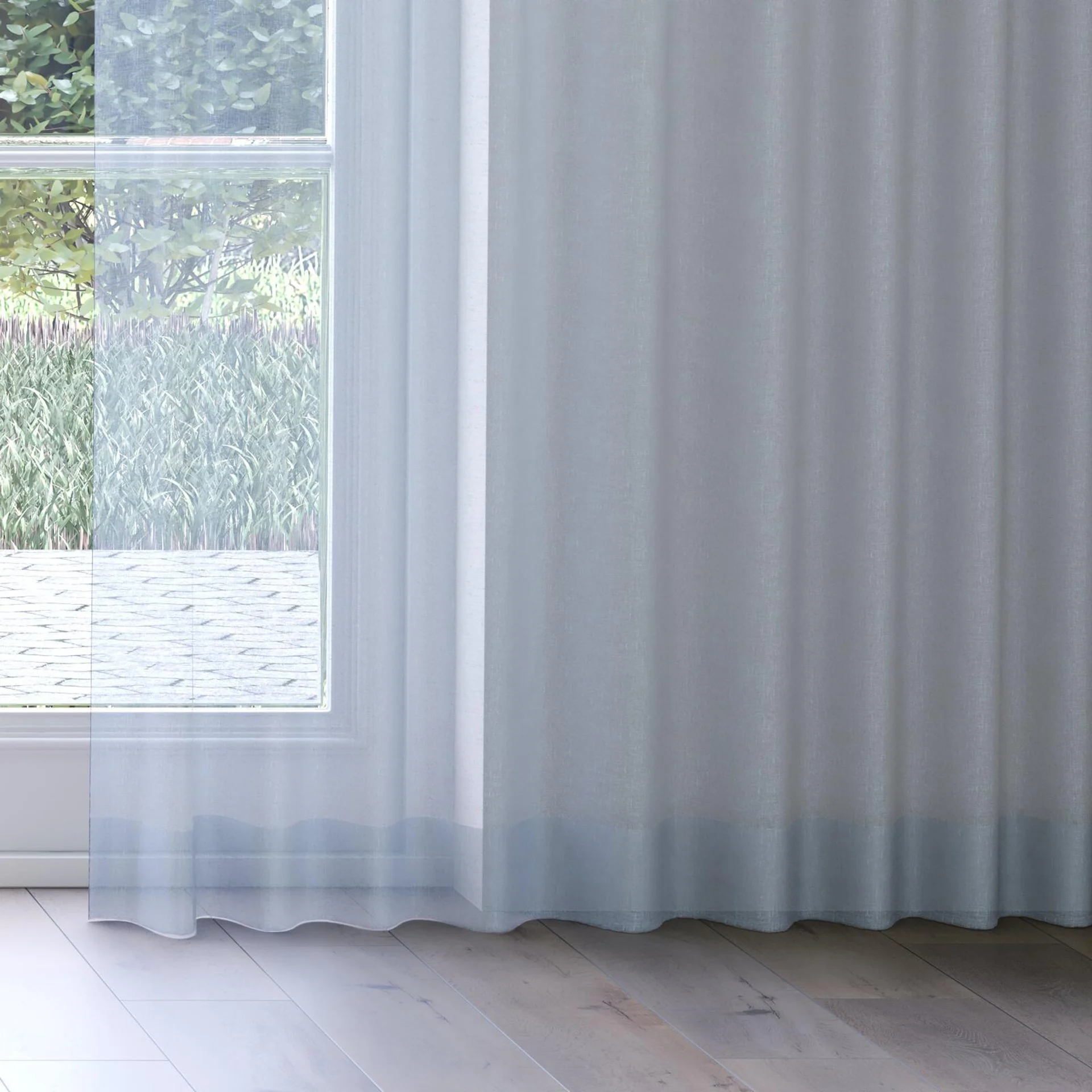 Bottom view of Graceful Cloud, on curtain rail