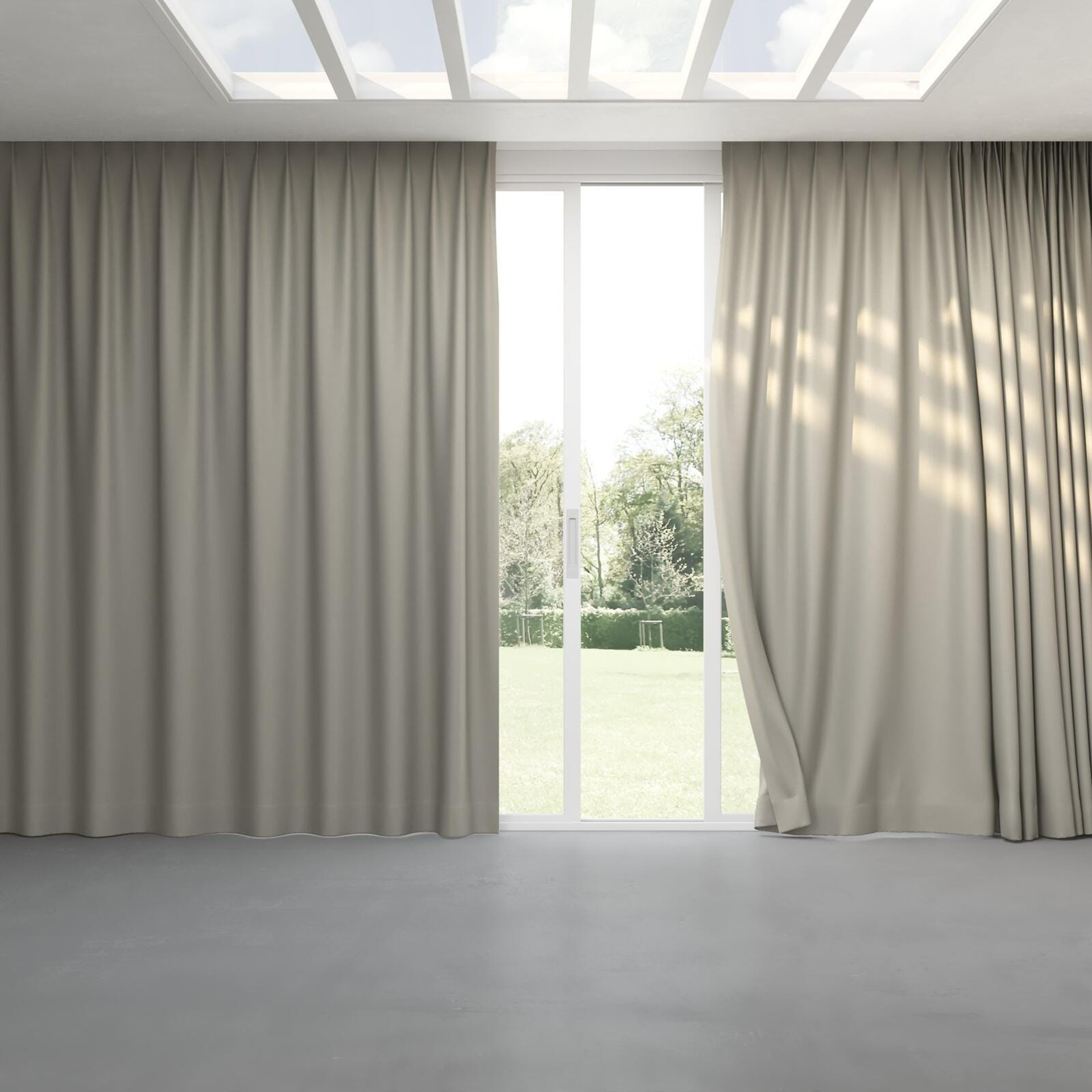 Full view of Atelier Soapstone, pinch pleat