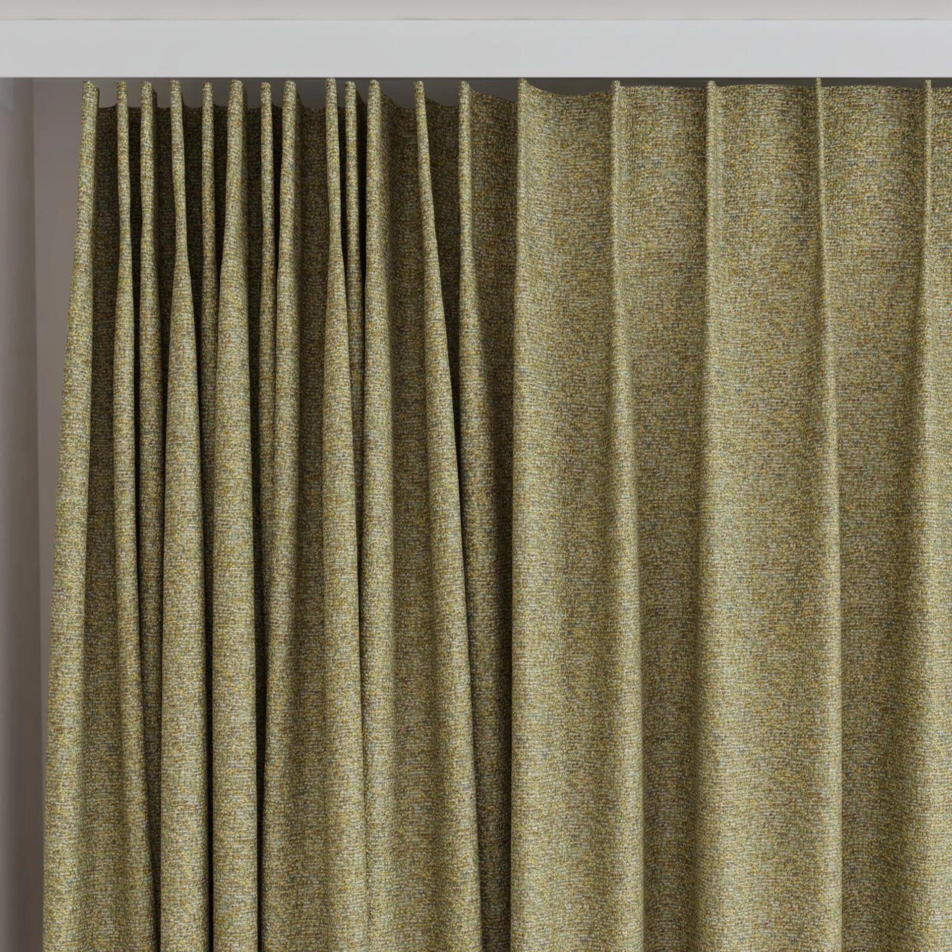 Top view of Bora Bora Seagrass, on curtain rail
