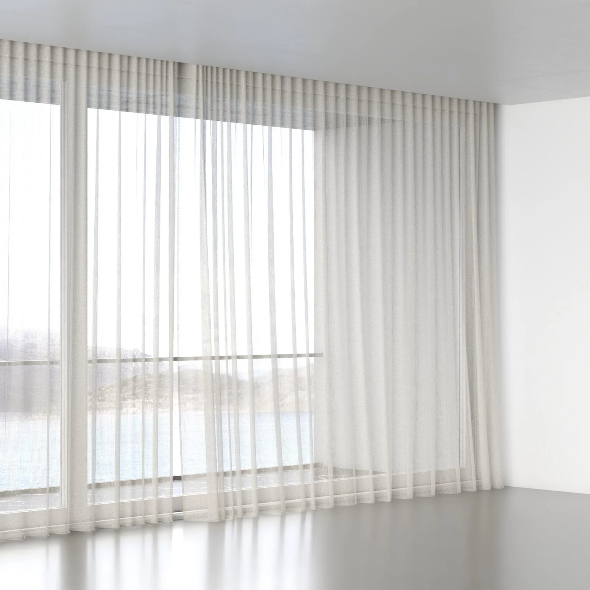 Full view of Cosmos Linen, wave pleat