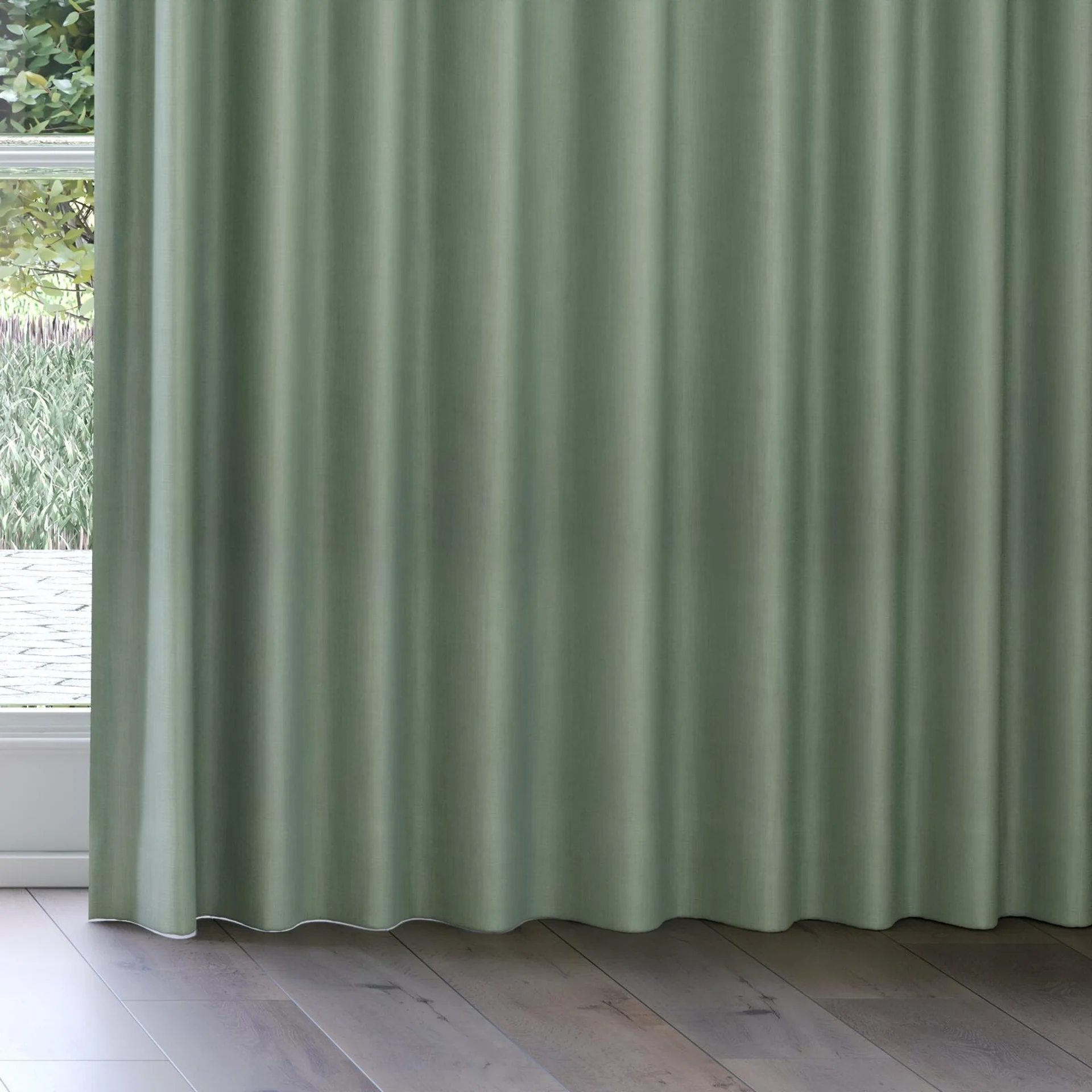 Bottom view of Lexicon Sage, on curtain rail