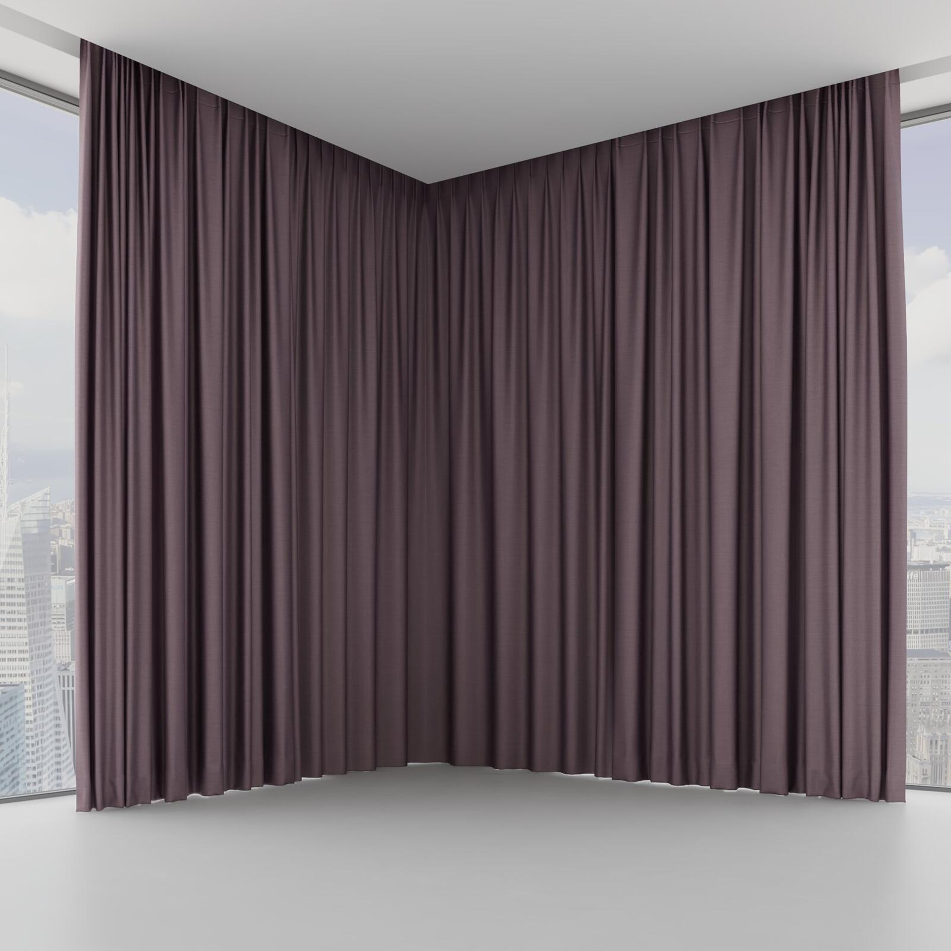 Front view of Linex Aubergine, on hidden rail