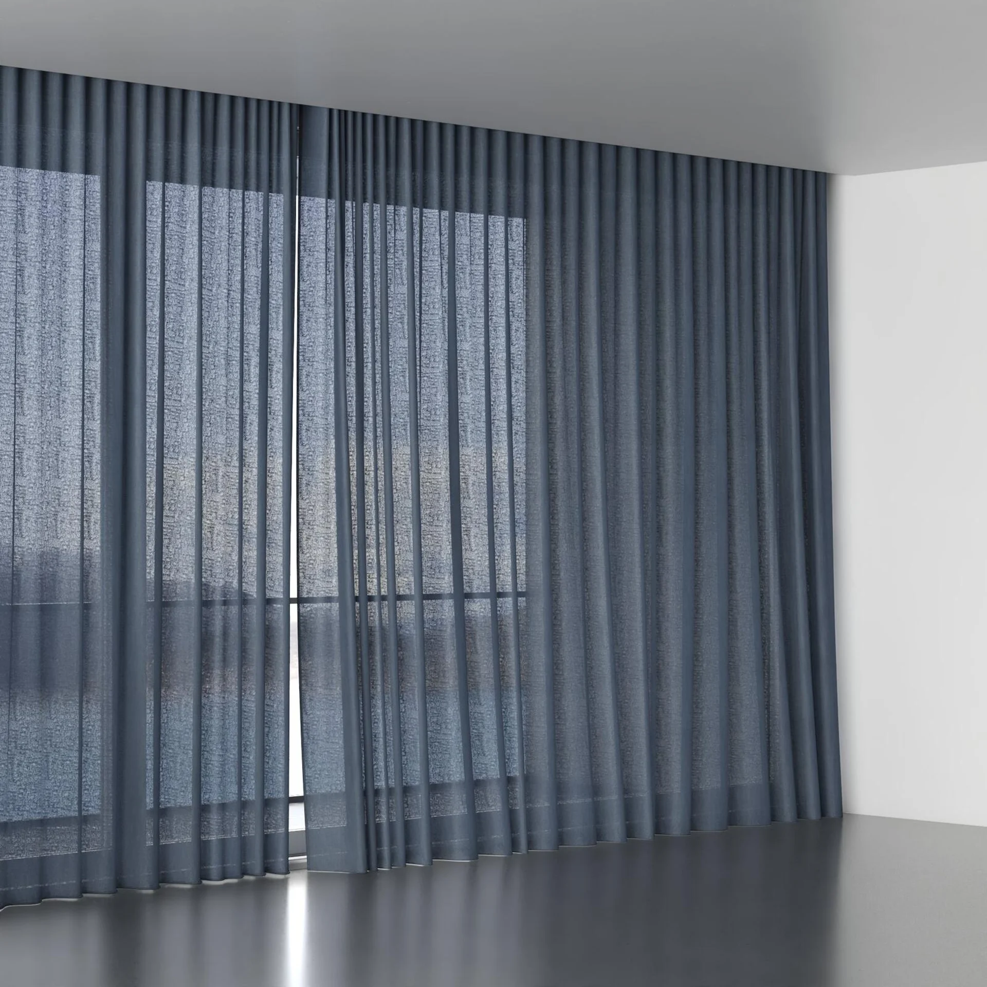 Full view of Lucidity Indigo, wave pleat
