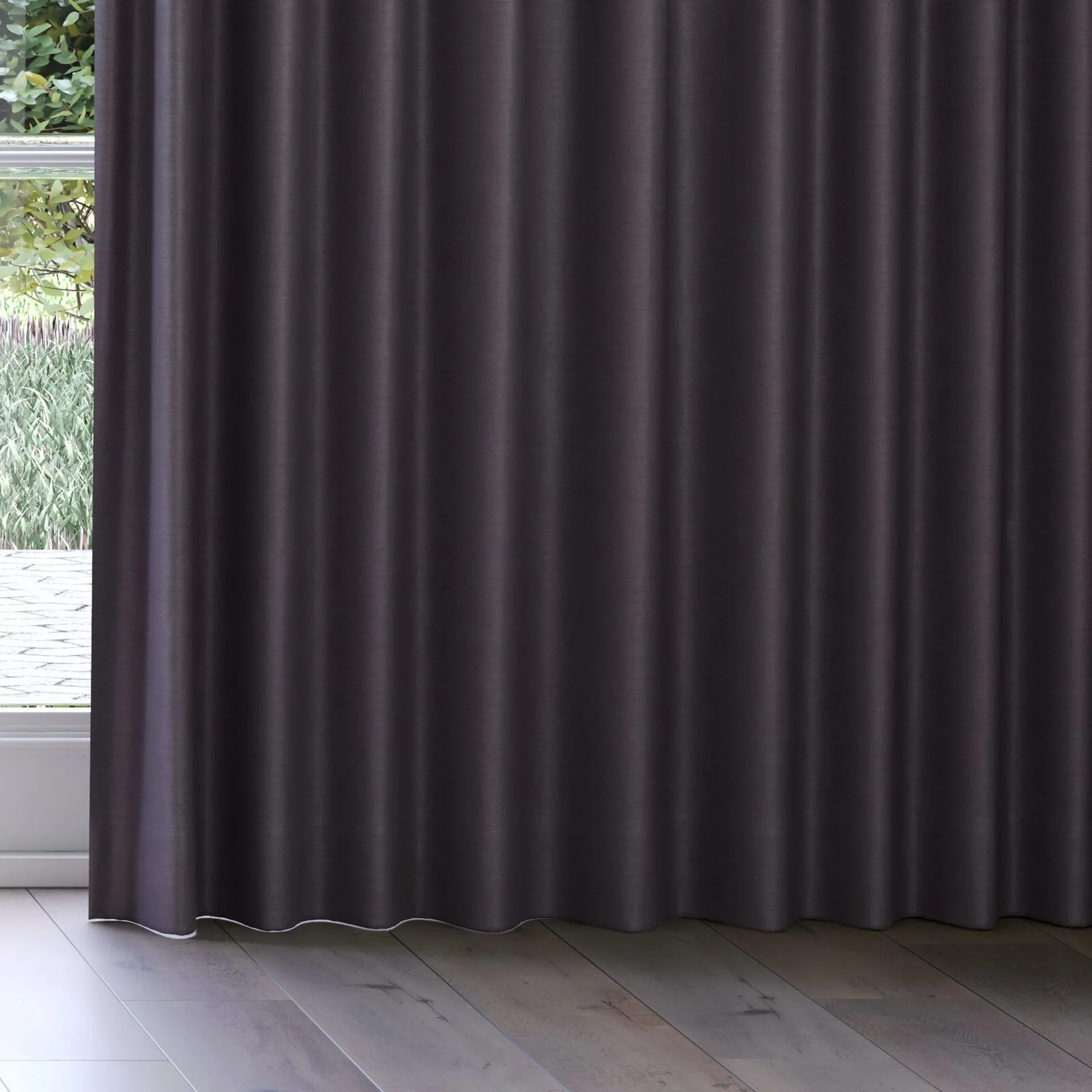 Bottom view of Re-Juvenate Charcoal, on curtain rail