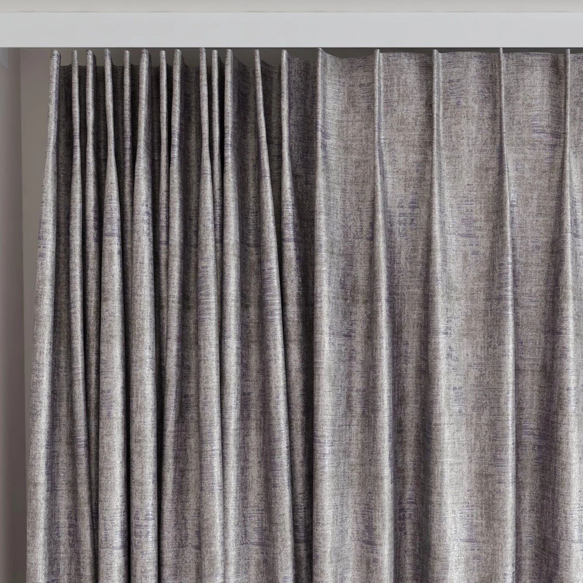 Top view of Nominee Zinc, on curtain rail
