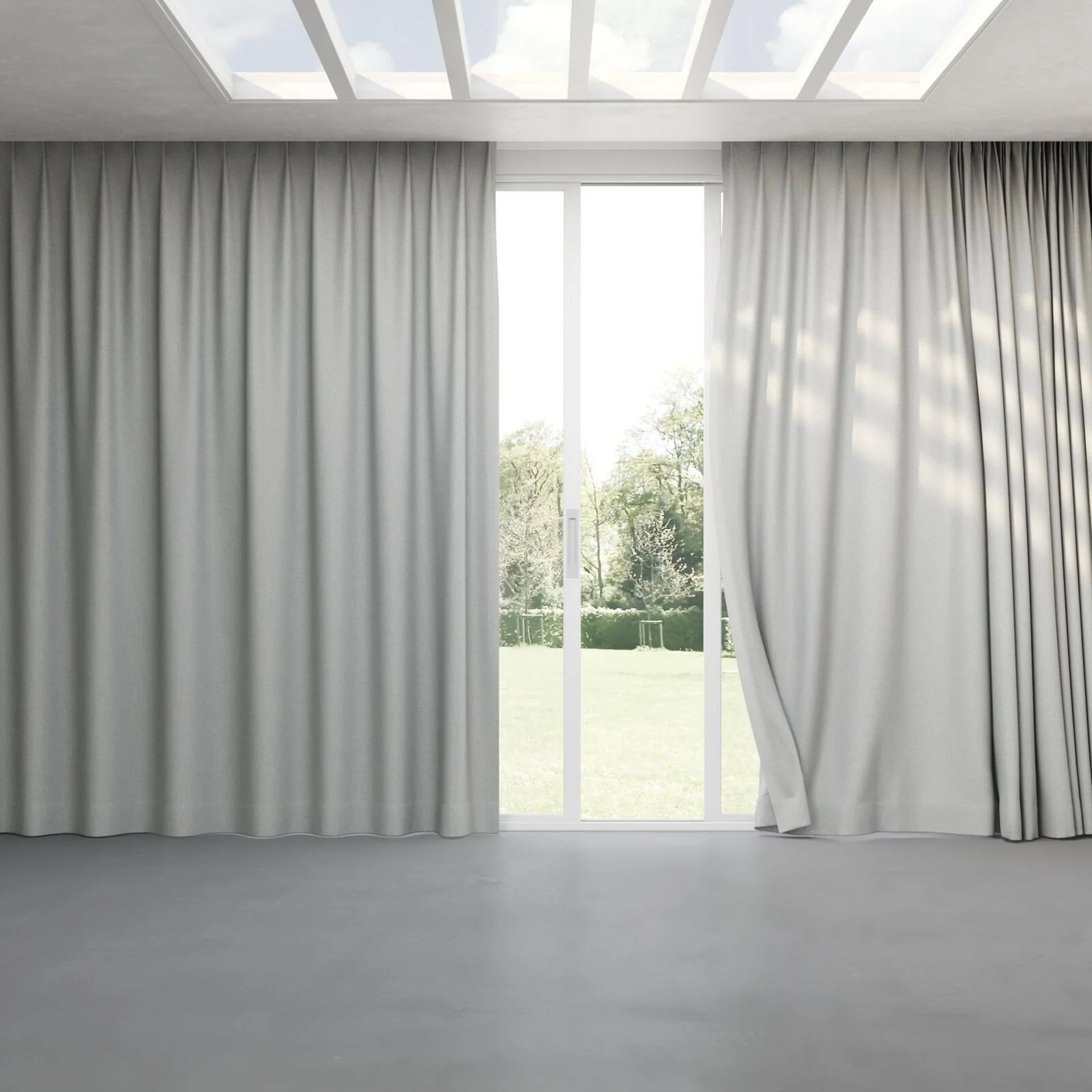 Full view of Stonewall Blackout Horizon, pinch pleat