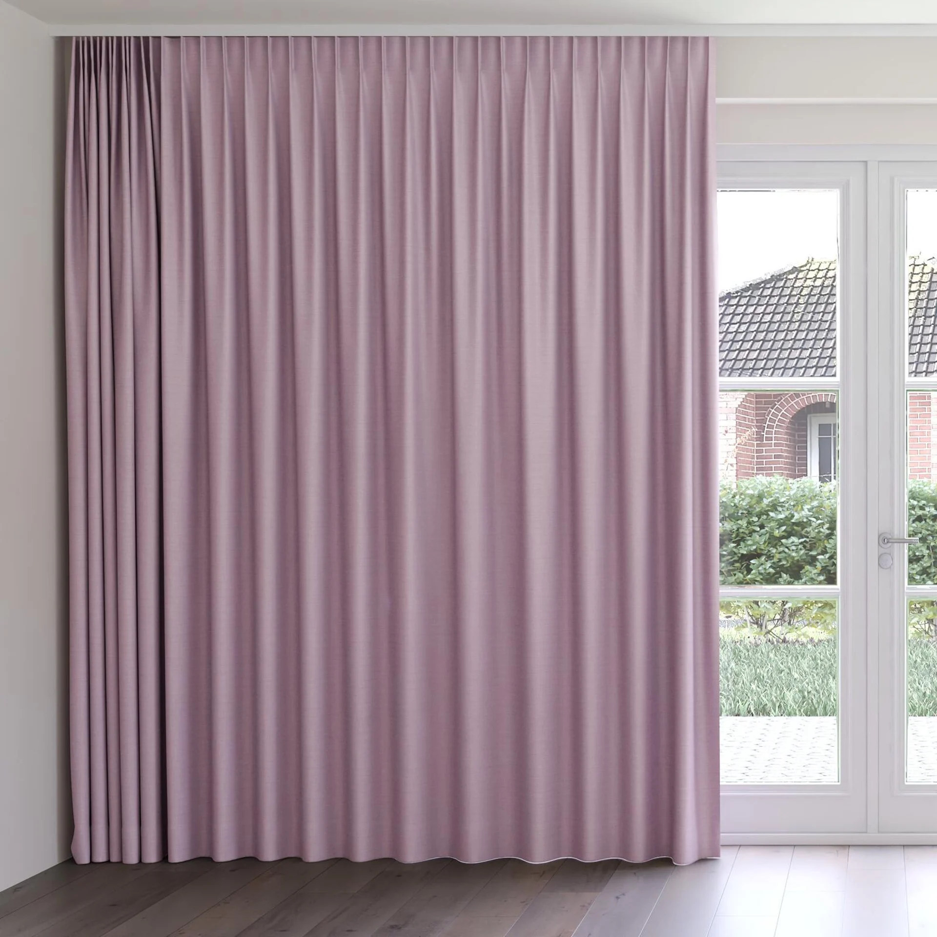 Front view of Linex Crystal, on curtain rail