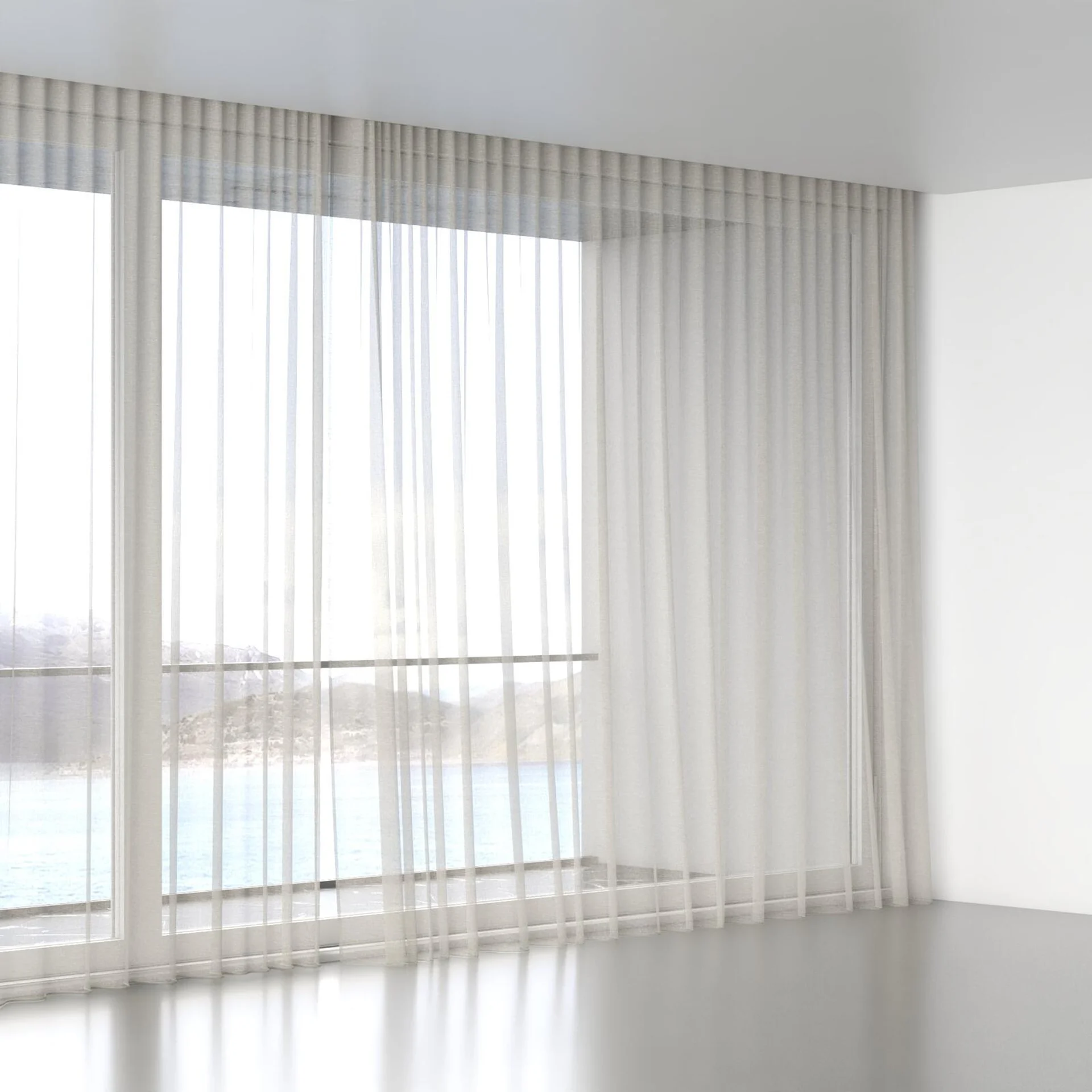 Full view of Pure Linen Linen, wave pleat