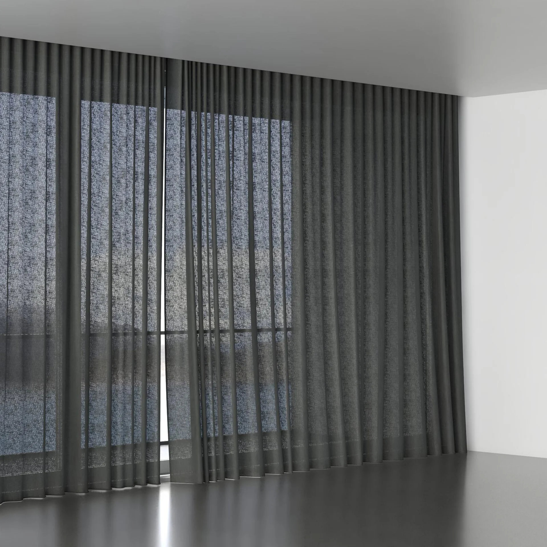 Full view of Lucidity Charcoal, wave pleat