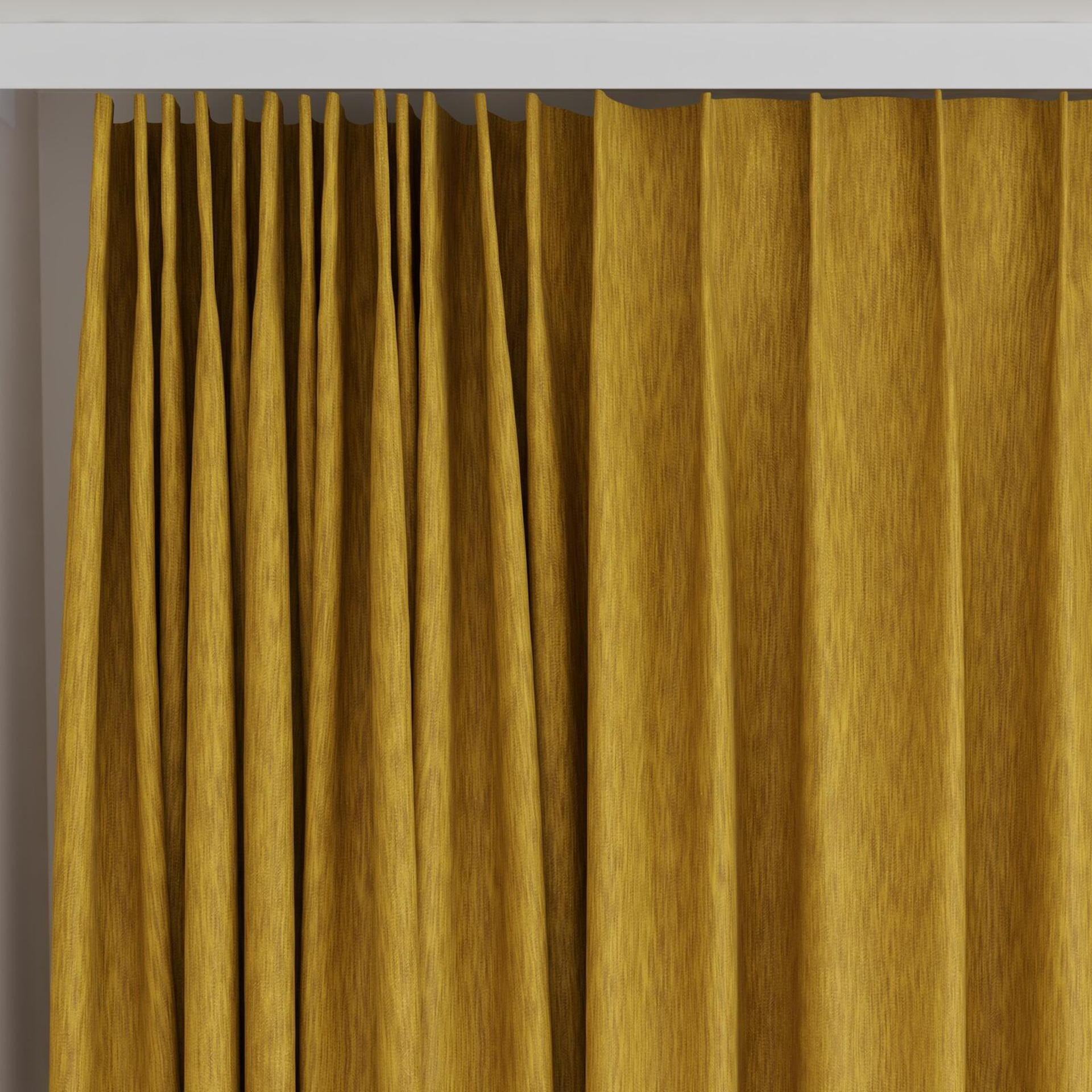 Top view of Tuxedo Gold, on curtain rail