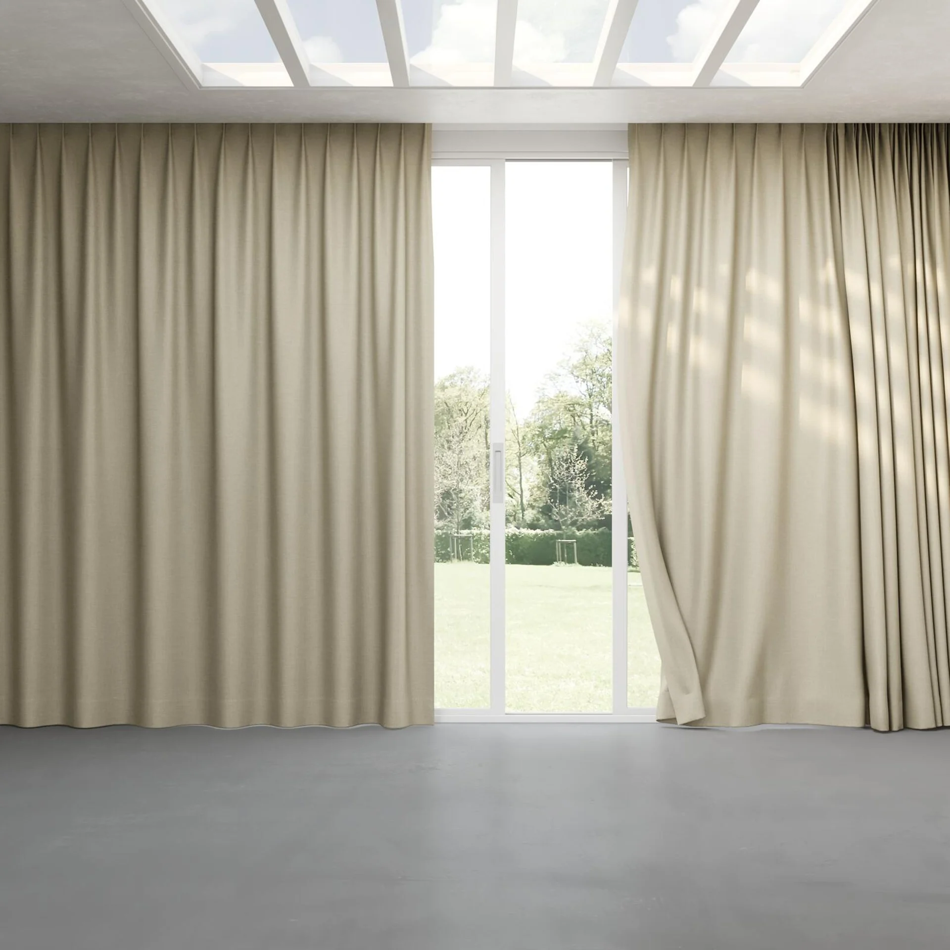 Full view of Frisco Limestone, pinch pleat