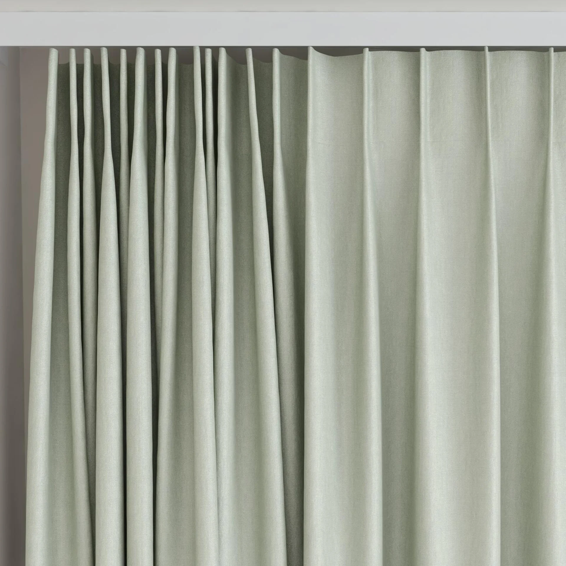Top view of Eternal Willow, on curtain rail