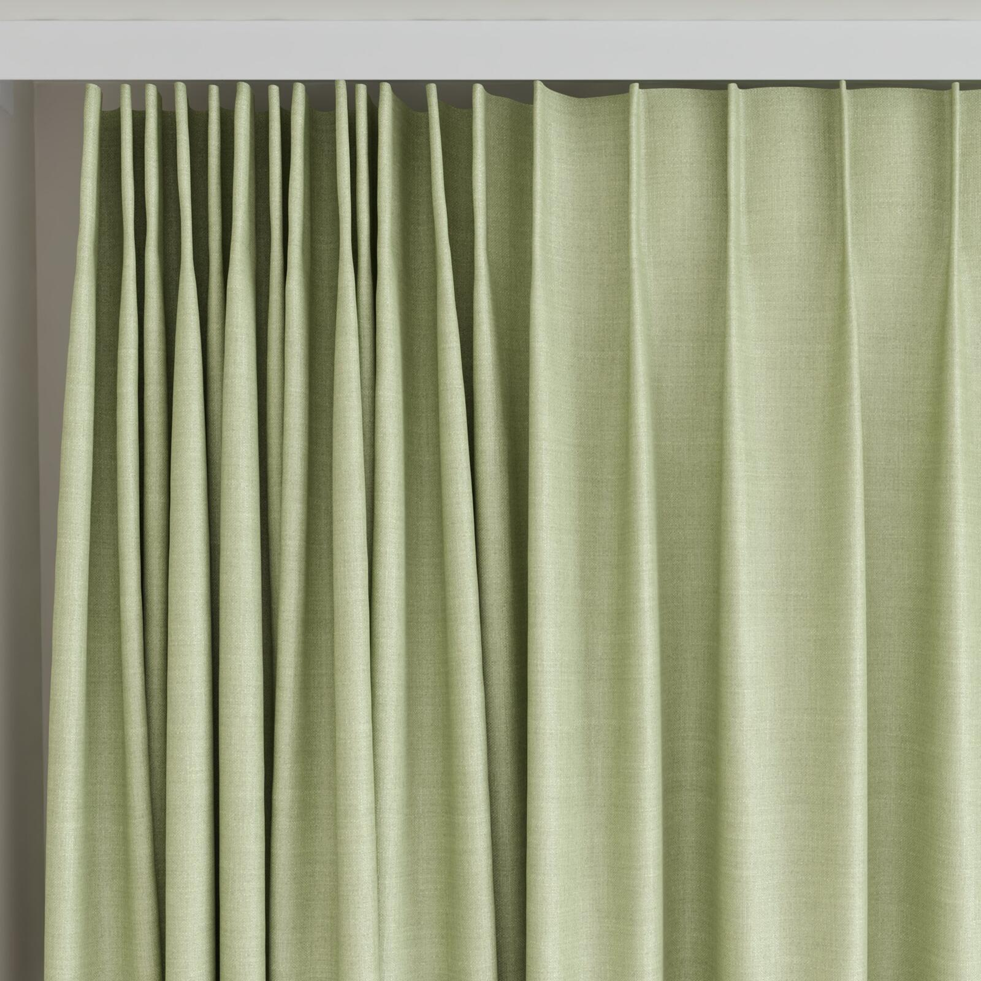 Top view of Keystone Lime, on curtain rail