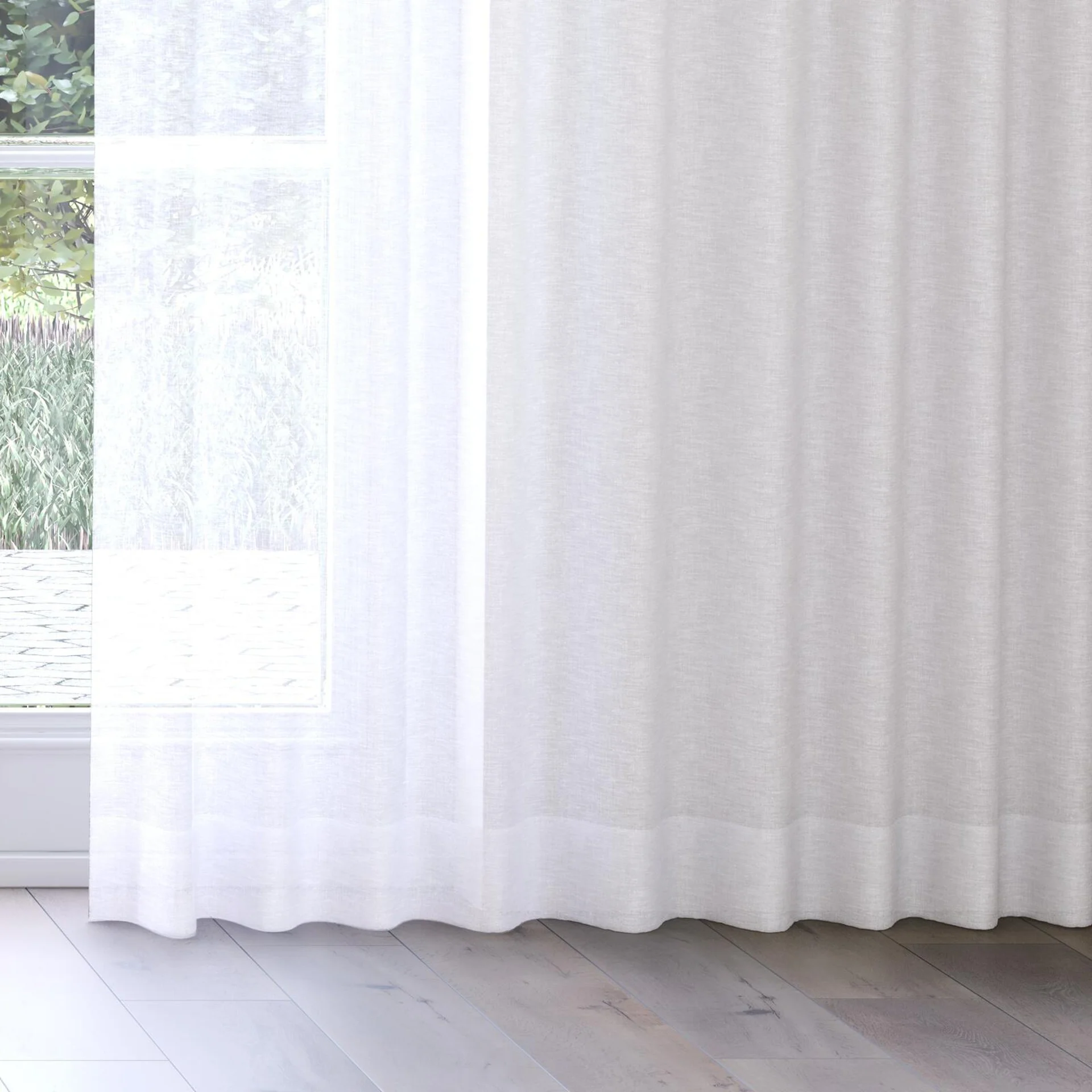 Bottom view of Cirrus Chalk, on curtain rail