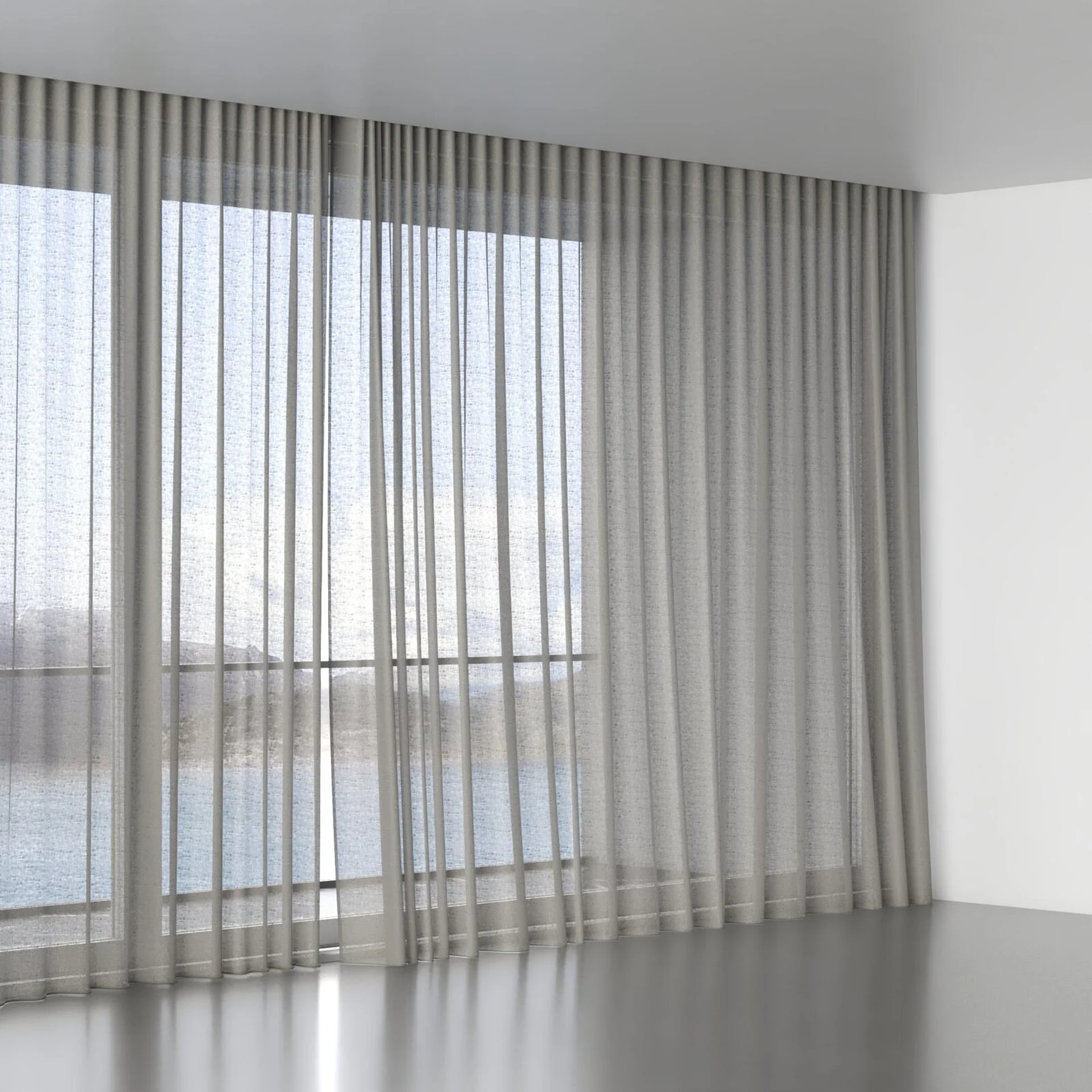 Full view of Kanso Stonewash Sable, wave pleat