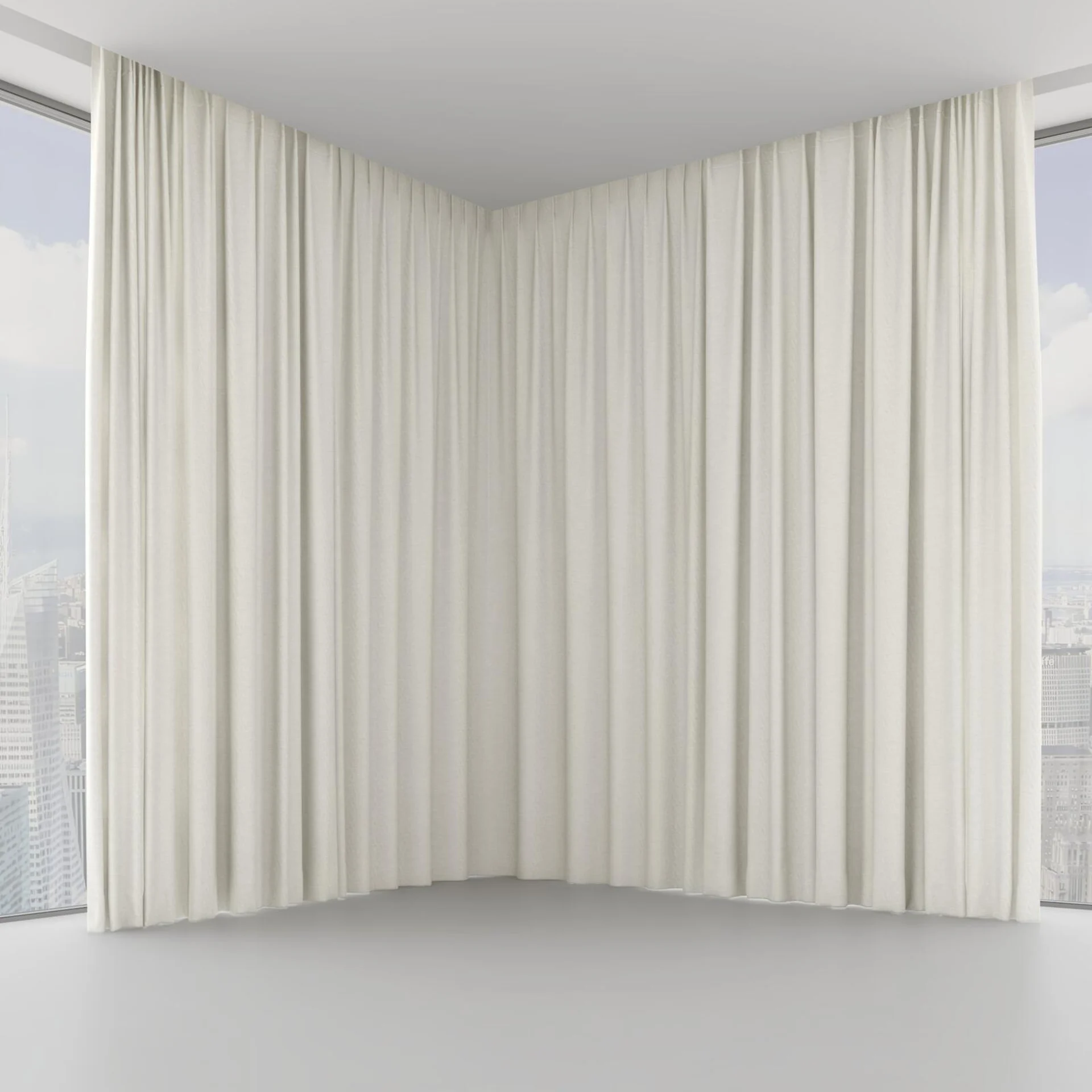 Front view of Casual Ivory, on hidden rail