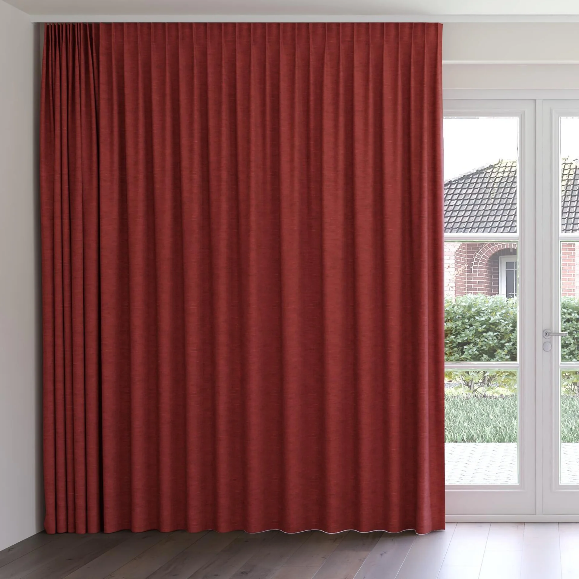 Front view of Venus Cardinal, on curtain rail