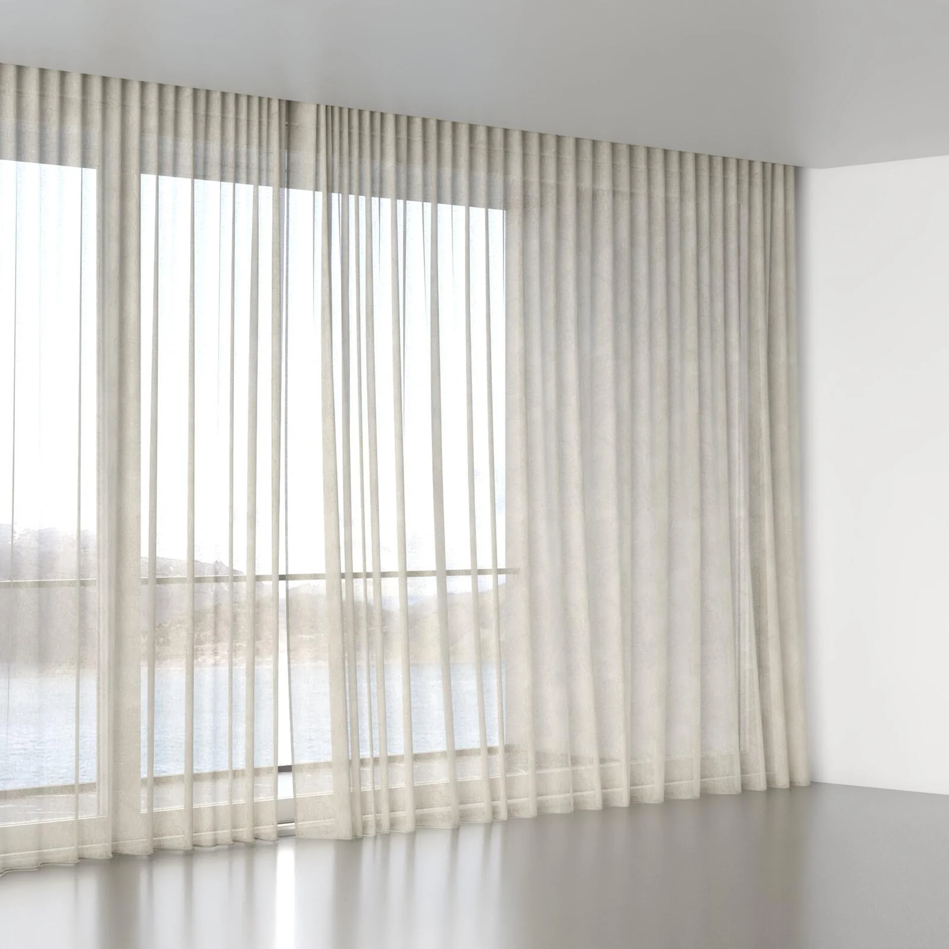 Full view of Savona Raffia, wave pleat