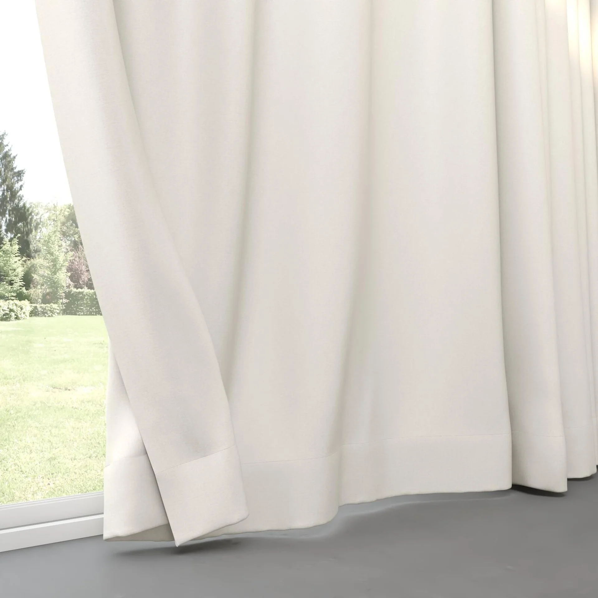 Bottom view of Rewind Cream, pinch pleat