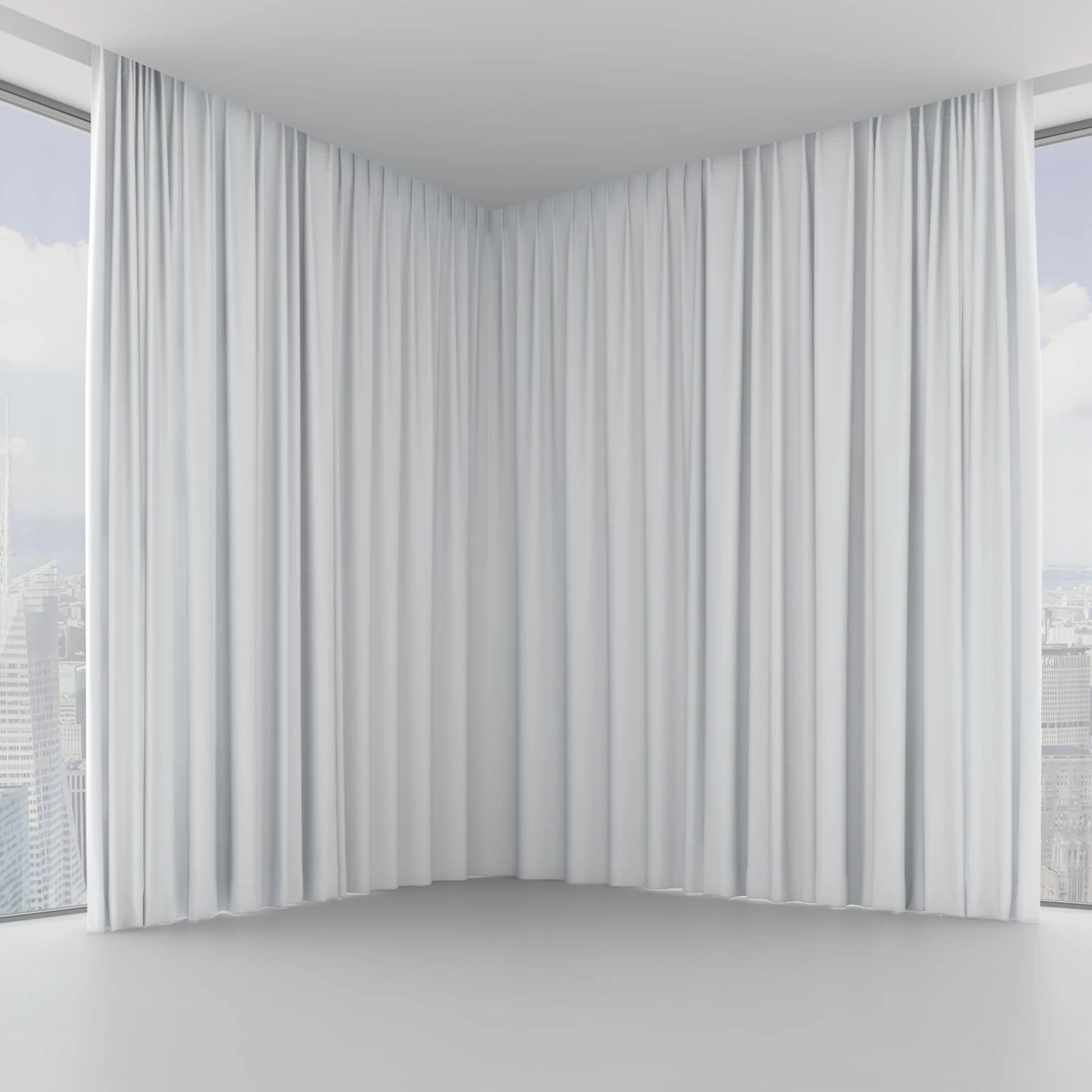 Front view of Ultra Dim Angora, on hidden rail