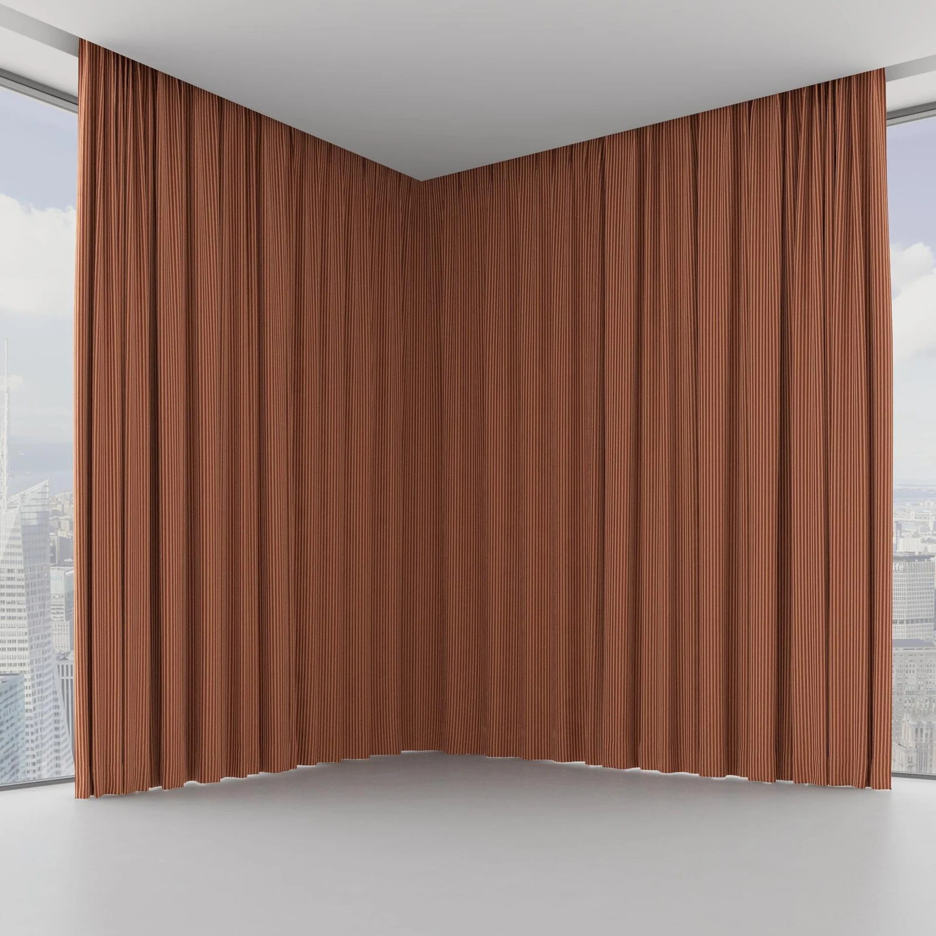 Front view of Embrace Copper, on hidden rail