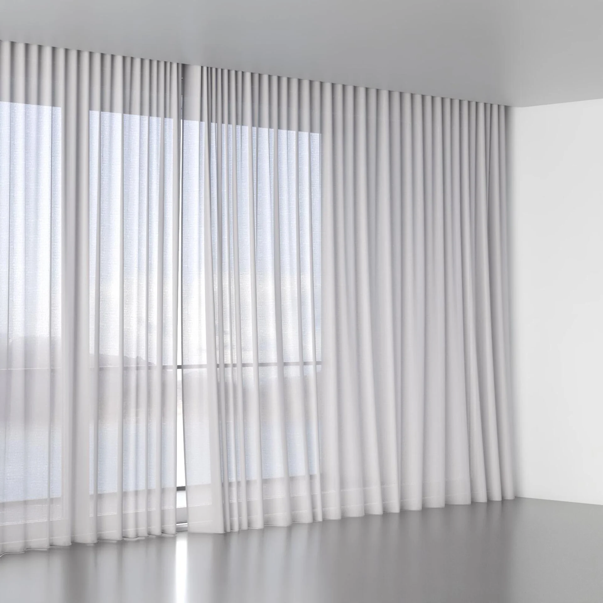 Full view of Sunlight Smoke, wave pleat