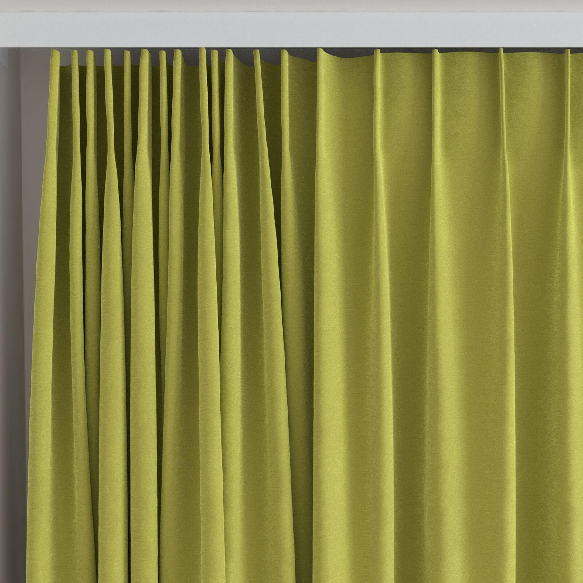 Top view of Moon Moss, on curtain rail