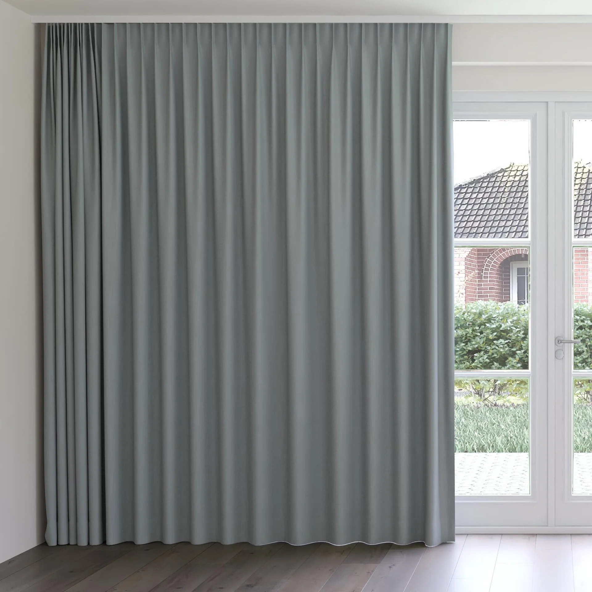 Front view of Darkness Hydro, on curtain rail