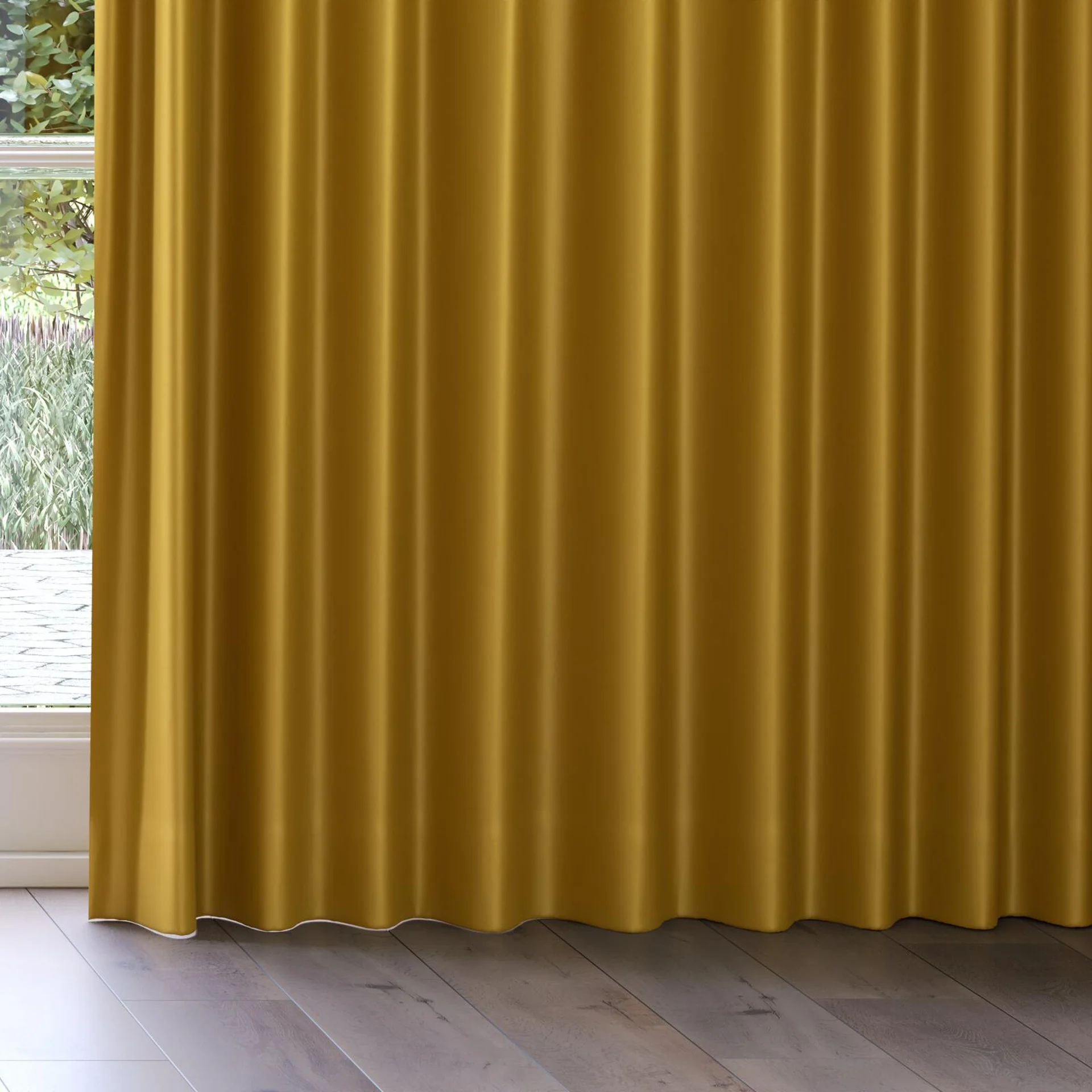 Bottom view of Sleek Artisan, on curtain rail