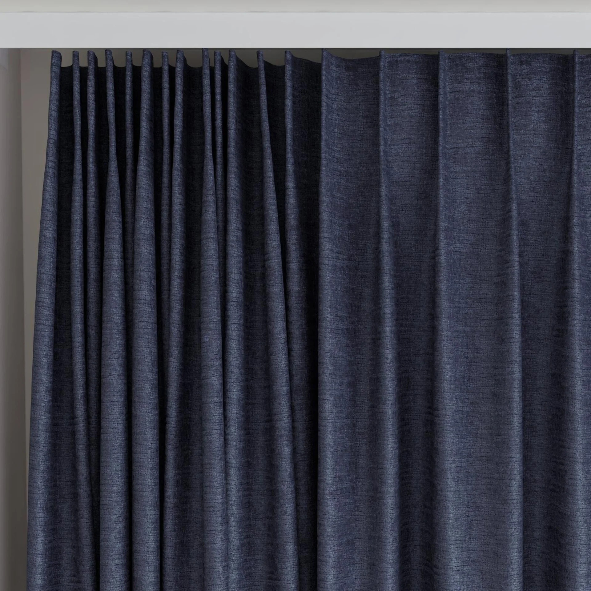 Top view of Monsieur Navy, on curtain rail