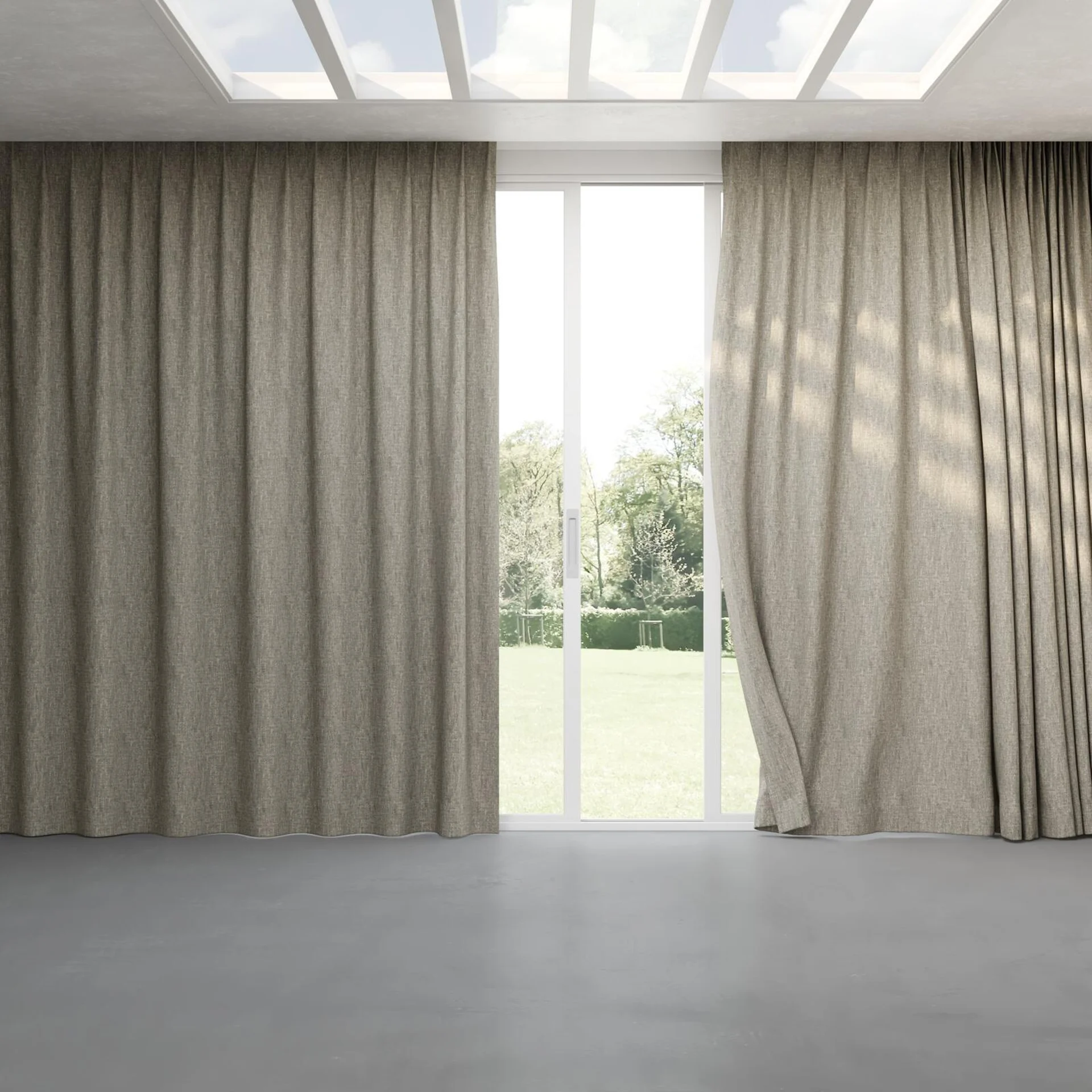 Full view of Dryland Horizon, pinch pleat