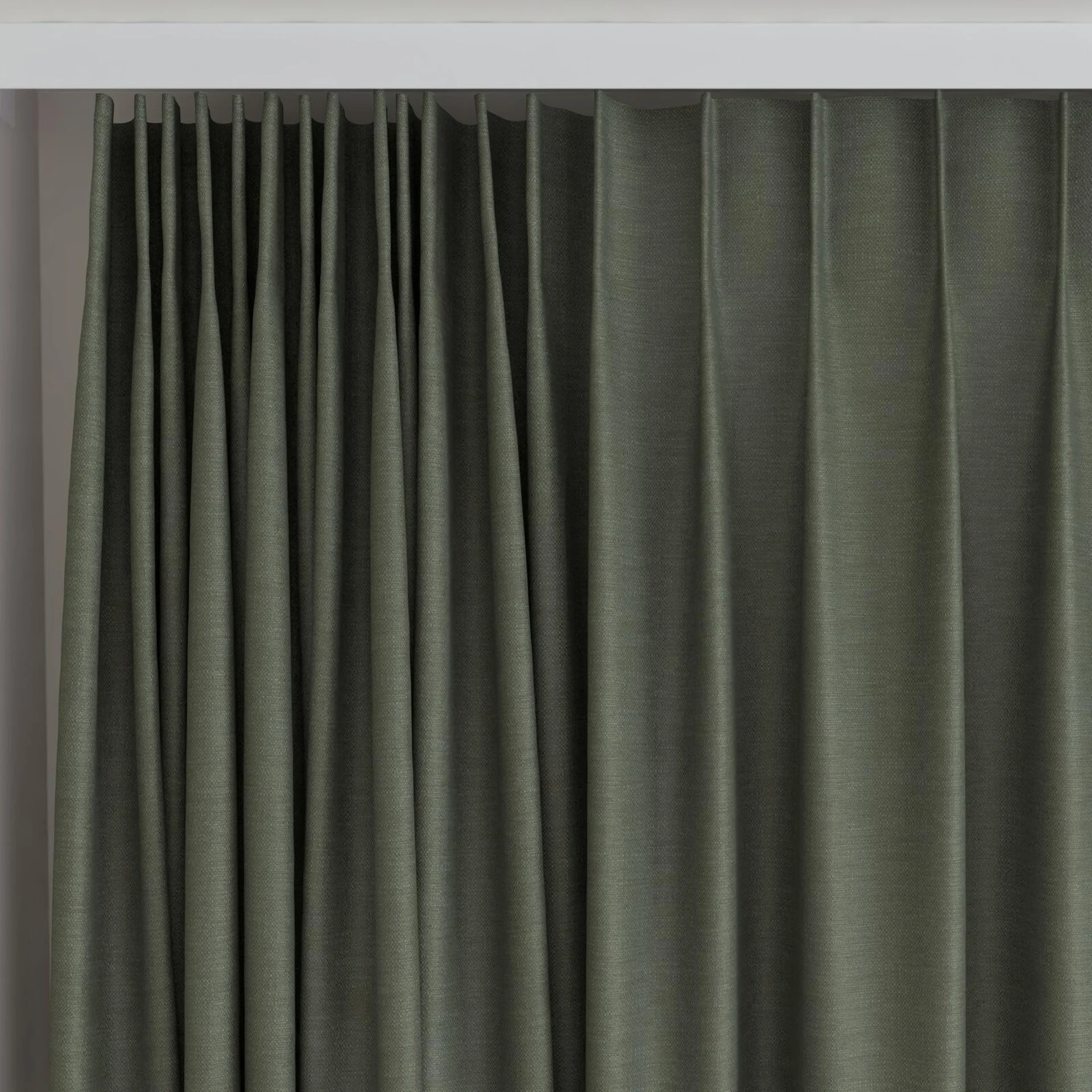 Top view of Colourwash Eco Forest, on curtain rail