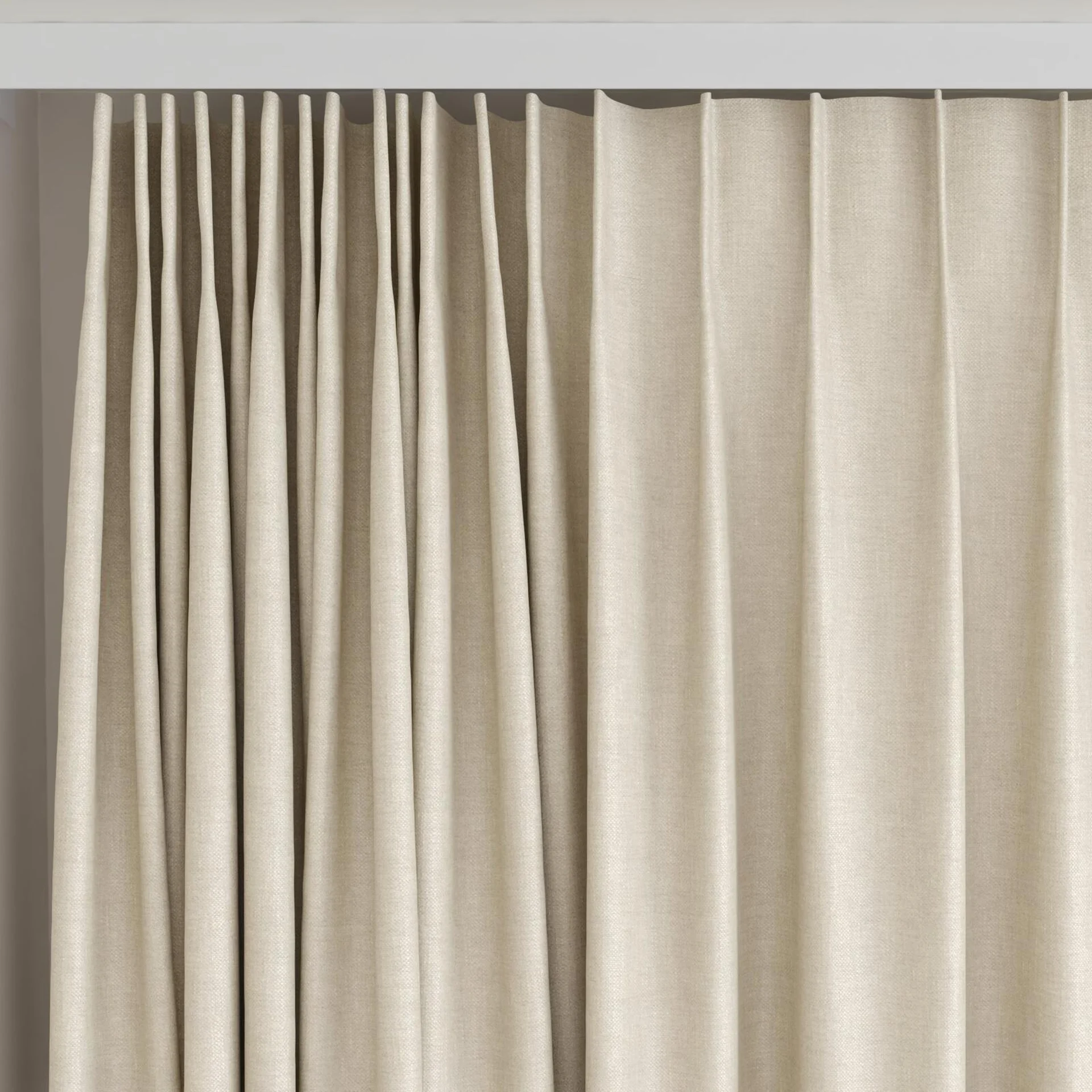 Top view of Perfecto Shell, on curtain rail
