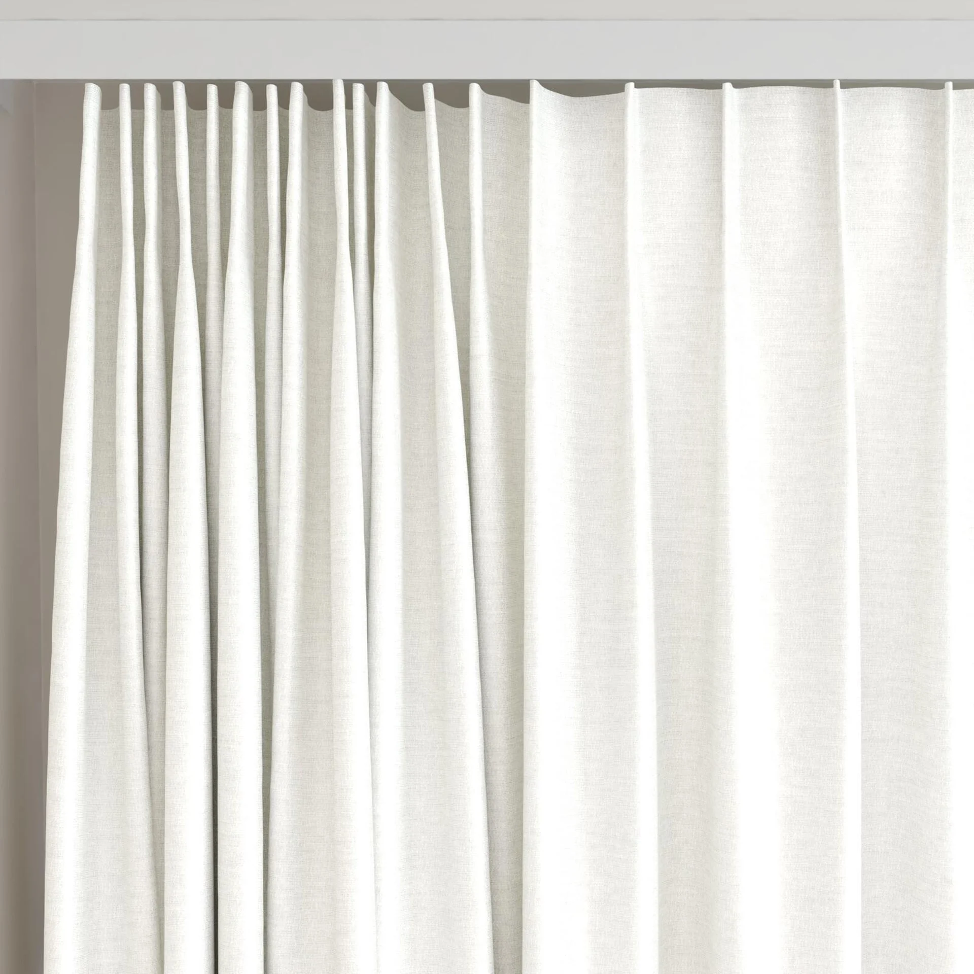 Top view of Provence Pearl, on curtain rail